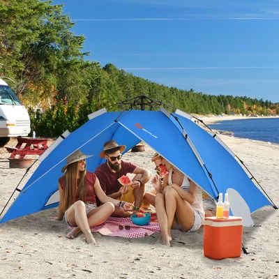 COSTWAY Kuppelzelt Pop up Campingzelt, Personen: 4, Doppelschicht, mit Regenschutz