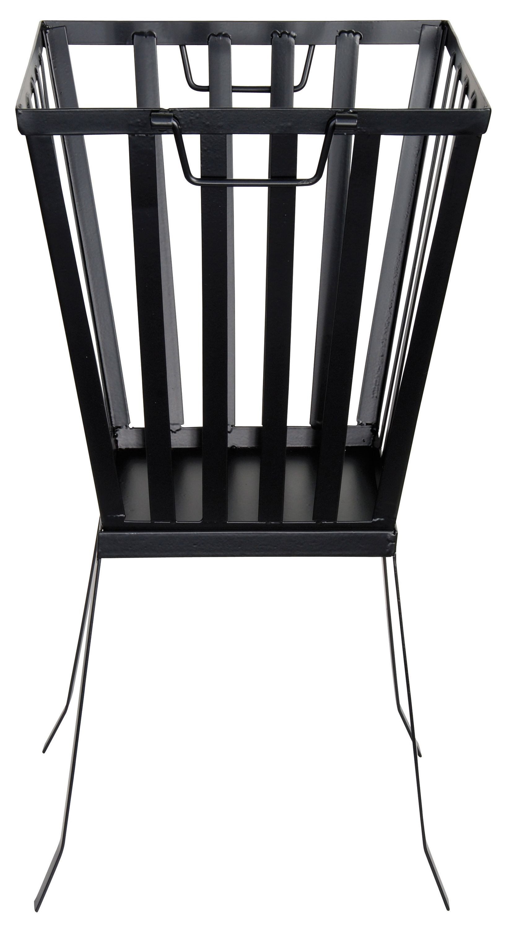 esschert design Feuerschale Feuerkorb Feuerstelle Feuerschale Terrassenkamin eckig Eisen schwarz, (Feuerkorb)