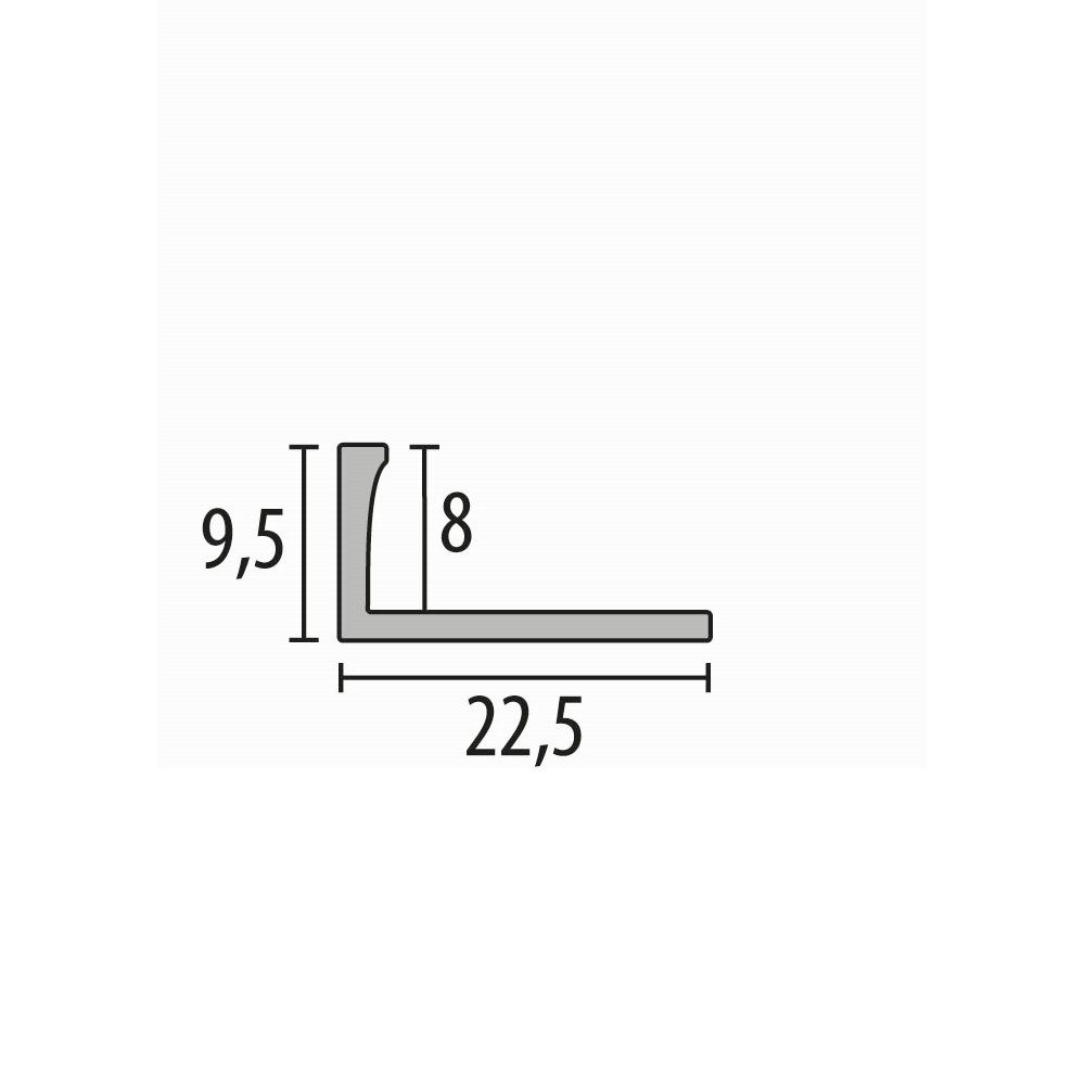 Thumbnail - Küberit Anschlussprofil 9.5 x 22.5 x 2500 mm Einfassprofil Messing Poliert Gestanzt