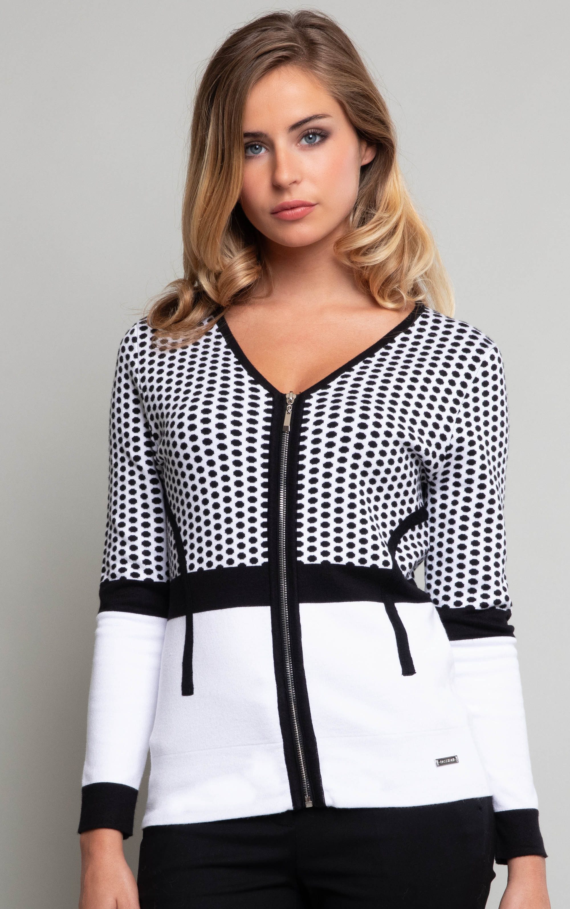 Passioni Cardigan Schwarz-Weiß Colourblocking Cardigan günstig online kaufen
