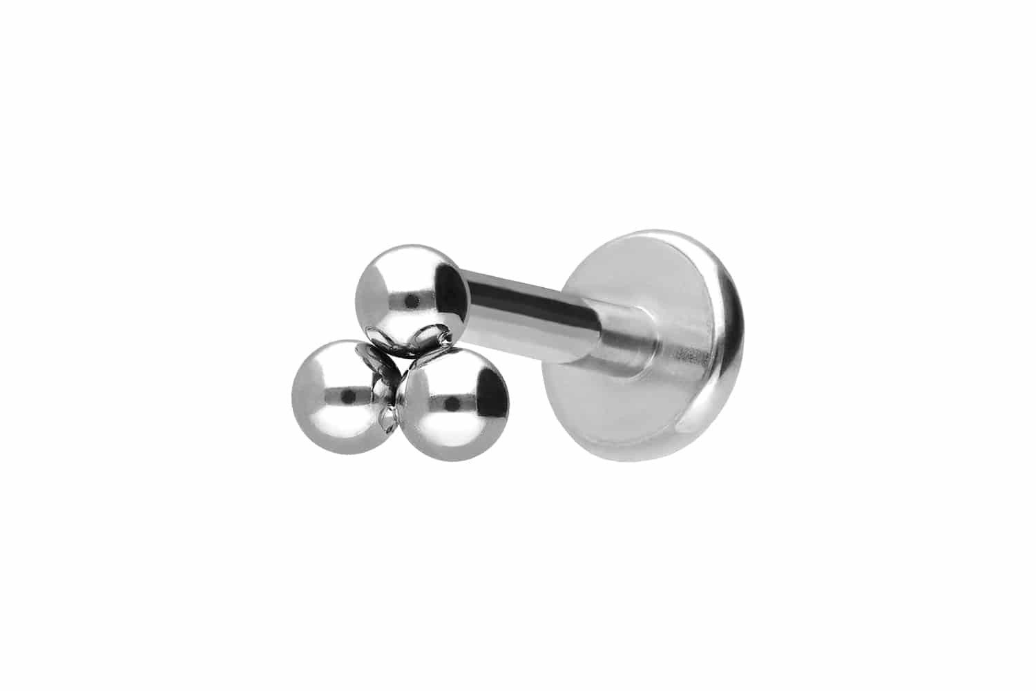 Piercing-Set Titan Labret mit Innengewinde 3 KUGELN