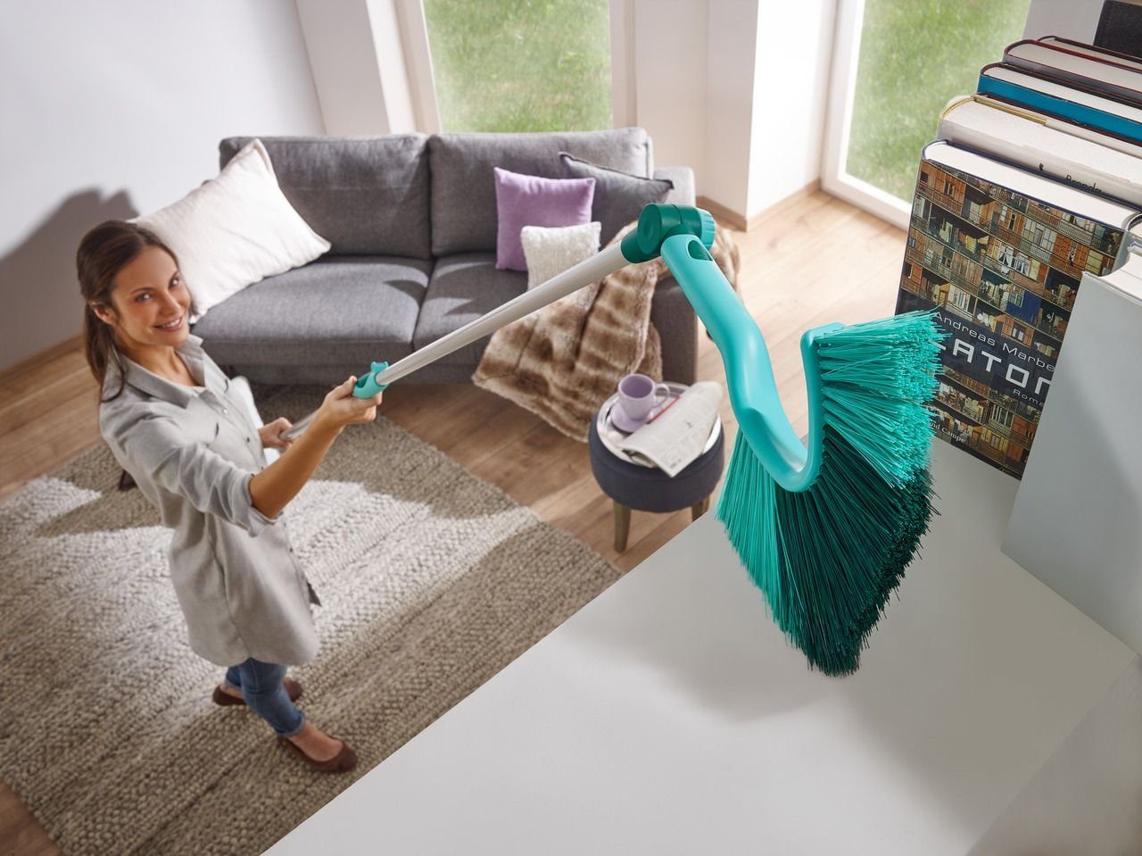 Leifheit Ersatzbürste Dusty 41524, Wand- und Deckenbesen (ohne Stiel) – Bild 2 von 4