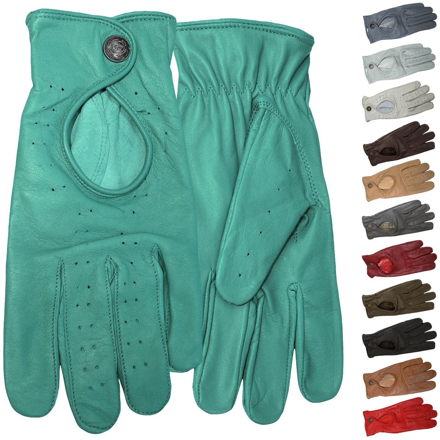 Driving-GL2 German Driving echtes Autofahrer Unisex Wear Lederhandschuhe Leder Mintgrün Lederhandschuhe