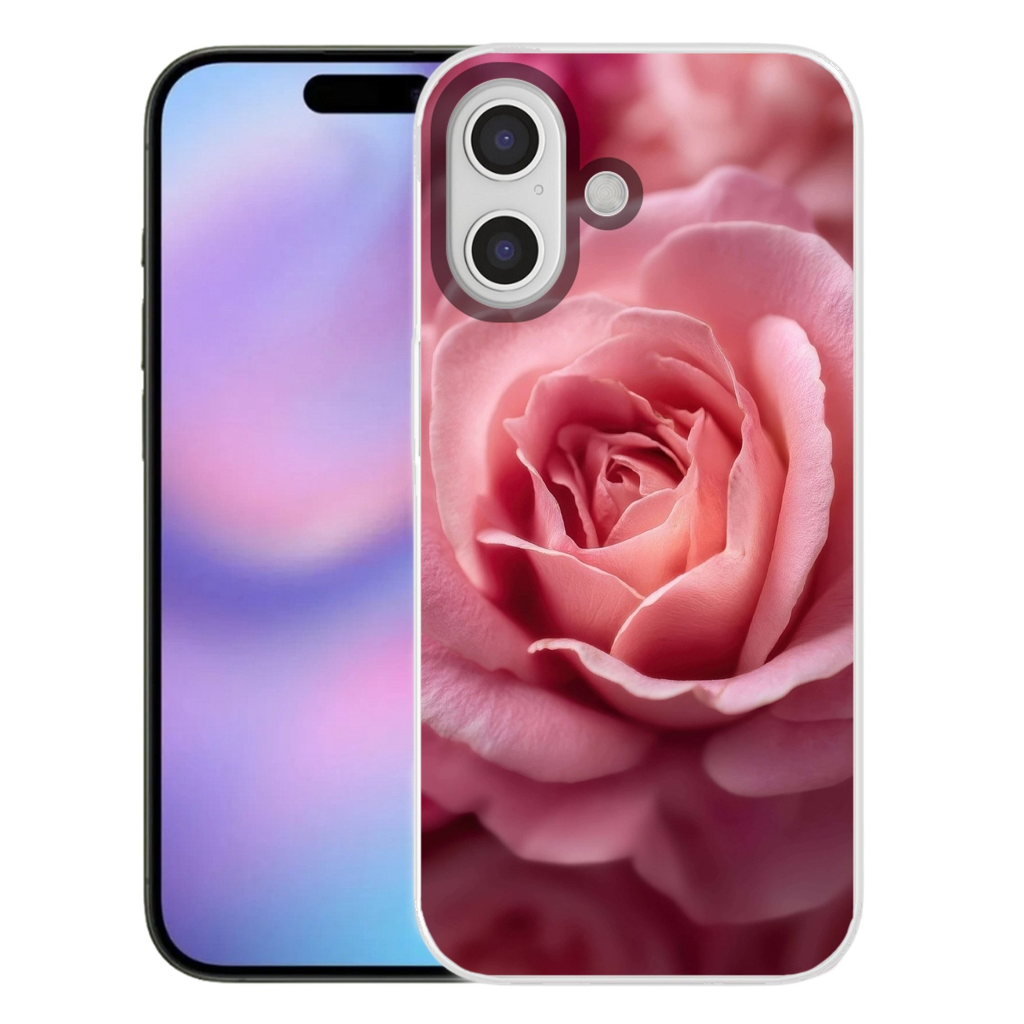 MuchoWow Handyhülle für Apple iPhone 17 Rosa - Rose - Romantisch, Smartphone-Bumper, Print, Handy Schutzhülle Dünn