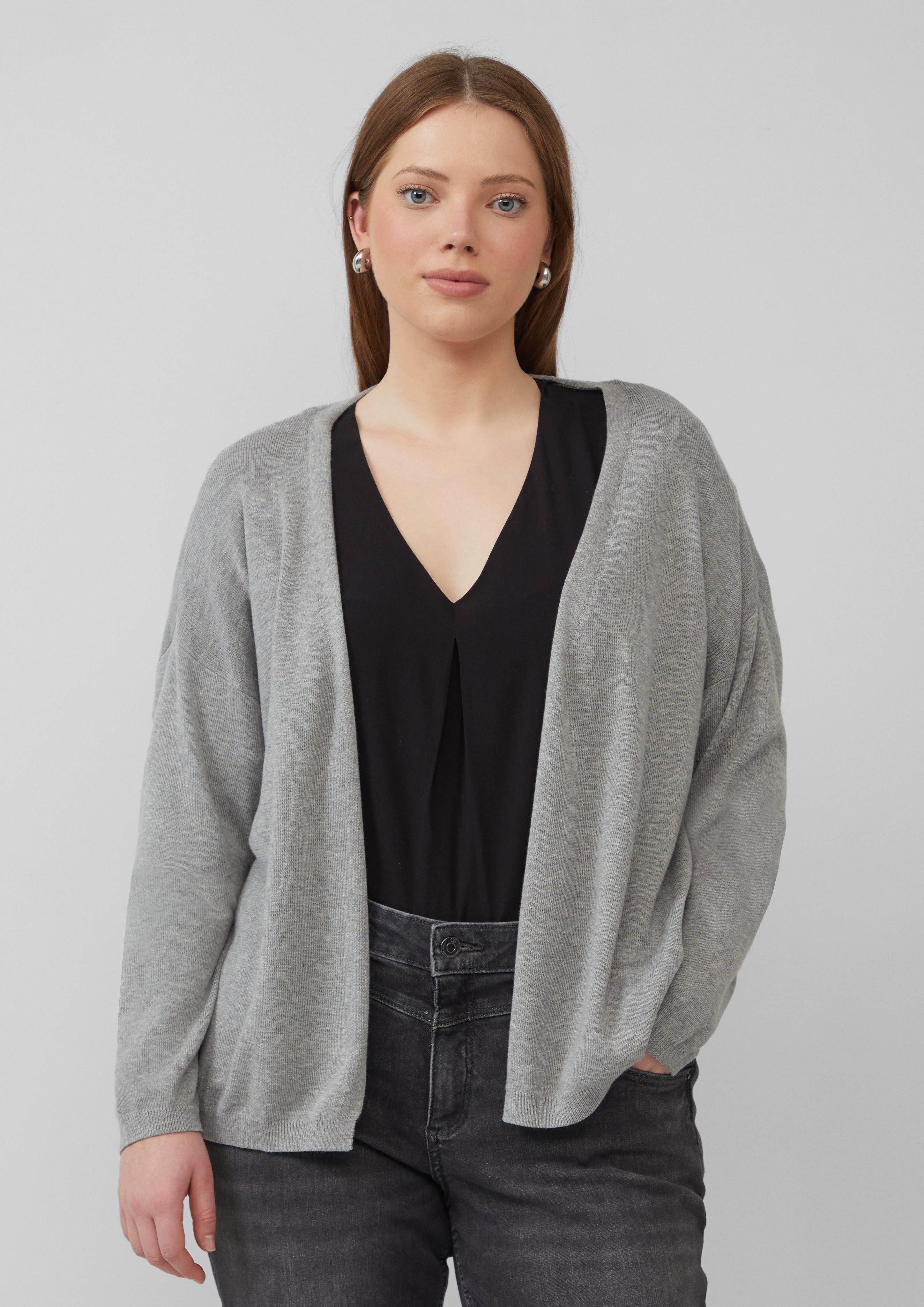 QS Strickjacke Strickjacke mit überschnittener Schulter günstig online kaufen