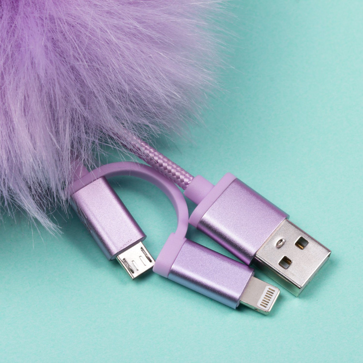 Pusheen Pusheen Tech - 3in1 USB Ladekabel "PomPom" Smartphone-Kabel, Micro-USB, USB-C, Lightning
