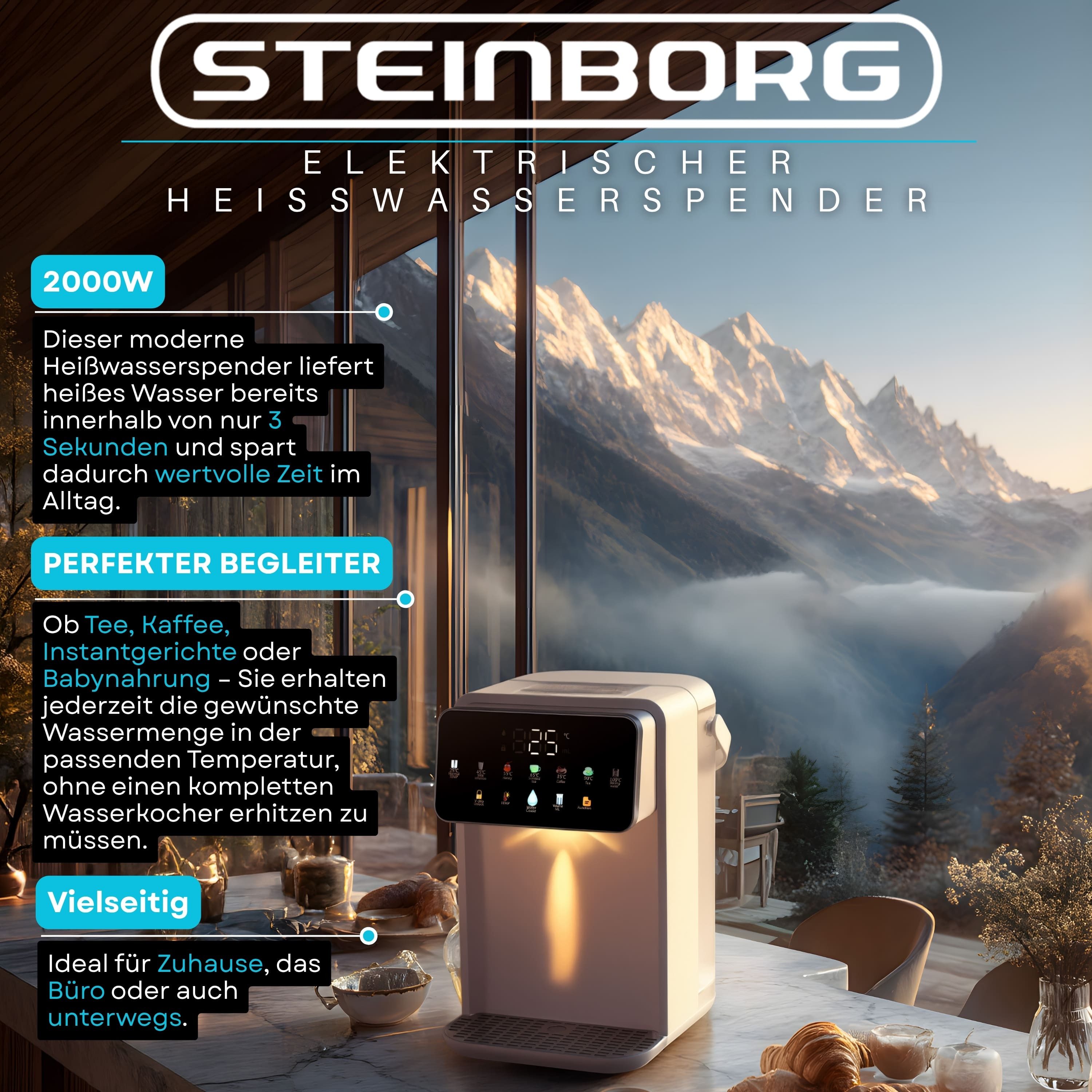 STEINBORG Heißwasserspender SB-6010, 3.5 l, 2000 W