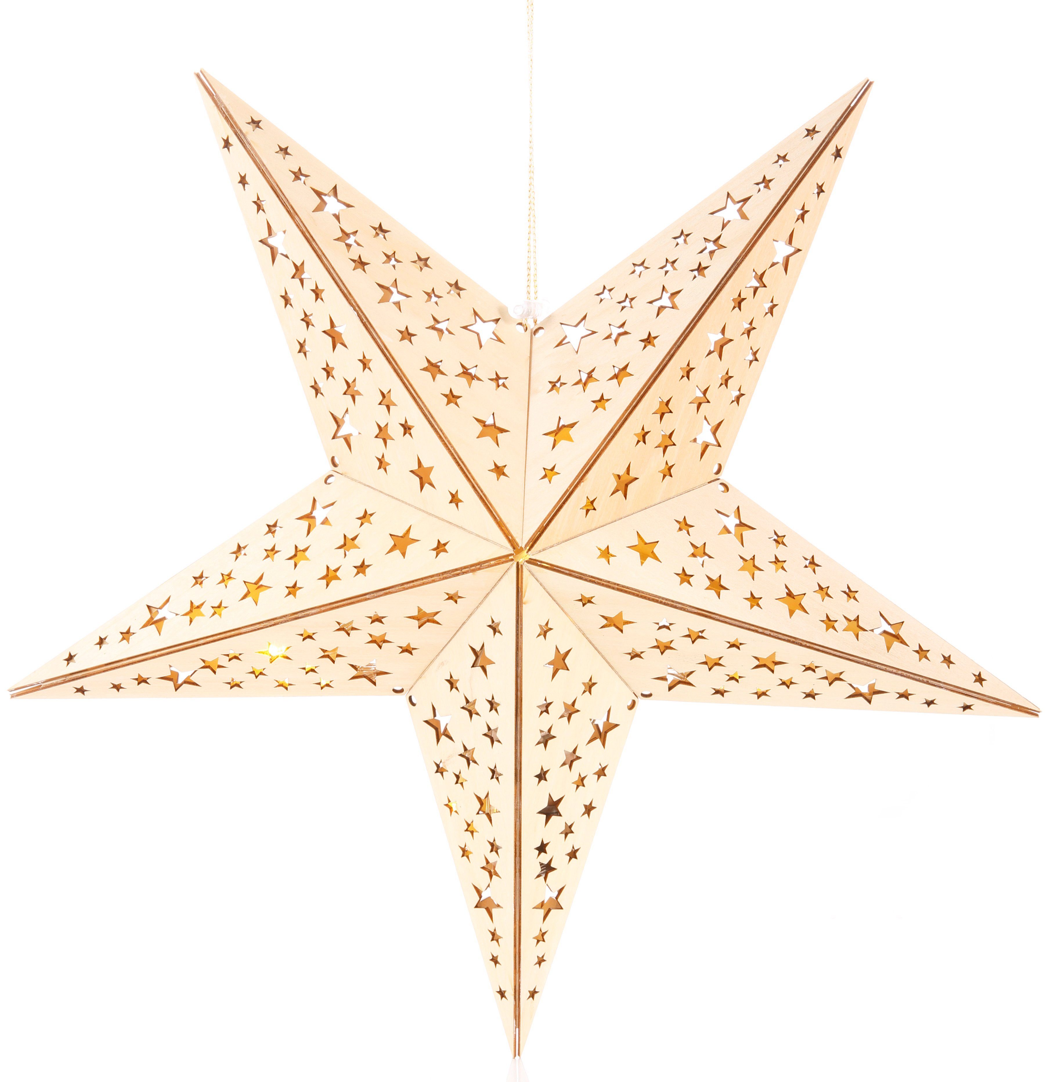 LED Holzstern mit 10-teiliger Lichterkette von OTTO - nur 17,99€