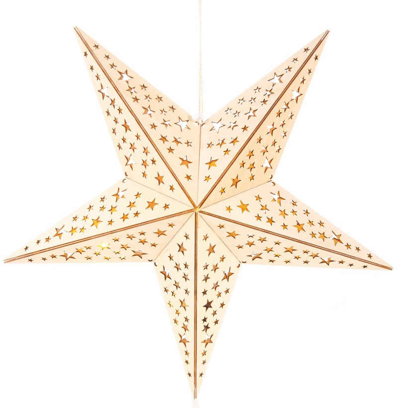 BONETTI LED Stern »Weihnachtsdeko«, aus Holz, mit Lichterkette