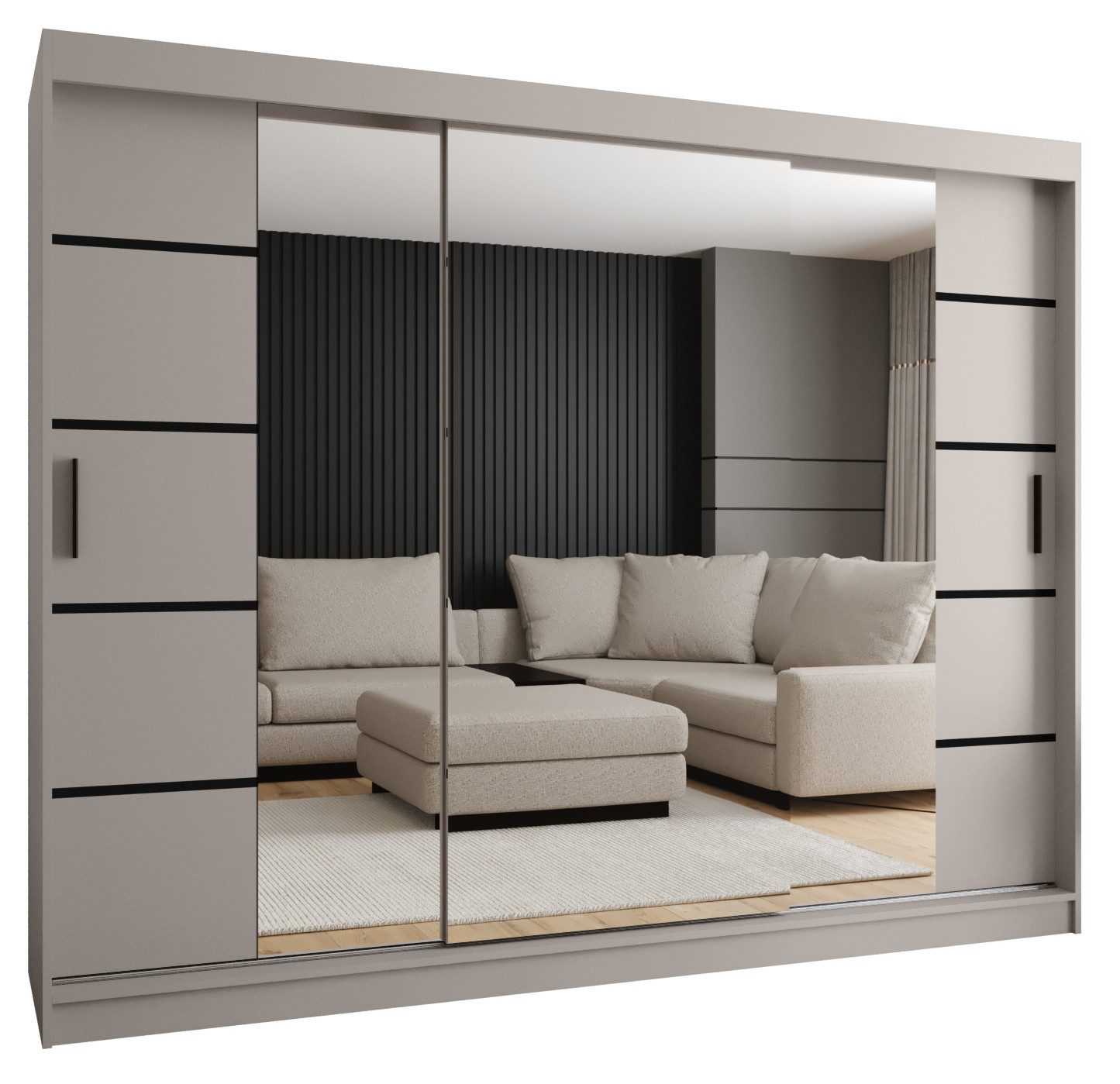 ABIKS MÖBEL Schwebetürenschrank RUBINO V 250 Schlafzimmerschrank mit Schieb günstig online kaufen