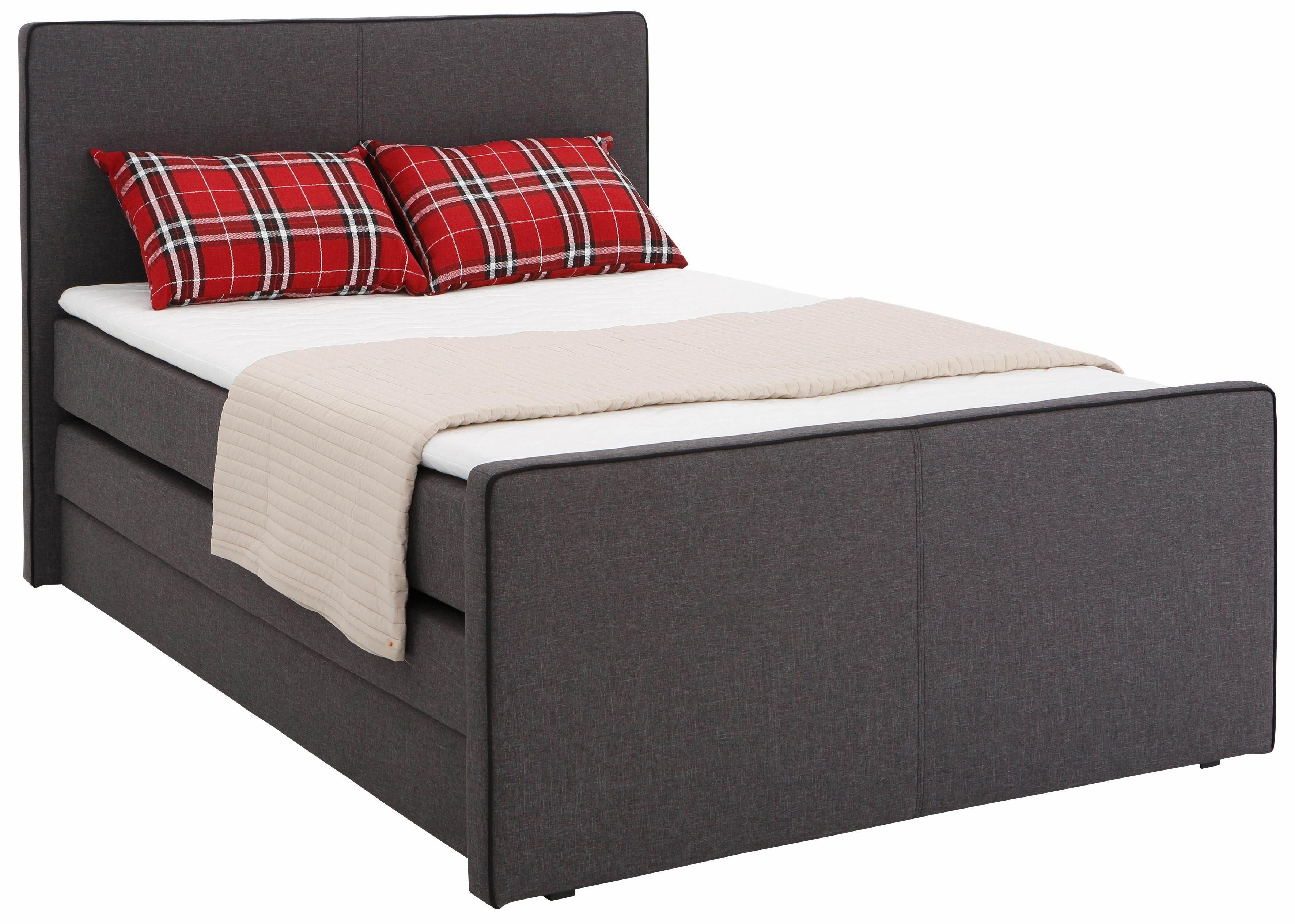 Boxspringbett MEMPHIS von HOME AFFAIRE in dunkelgrau