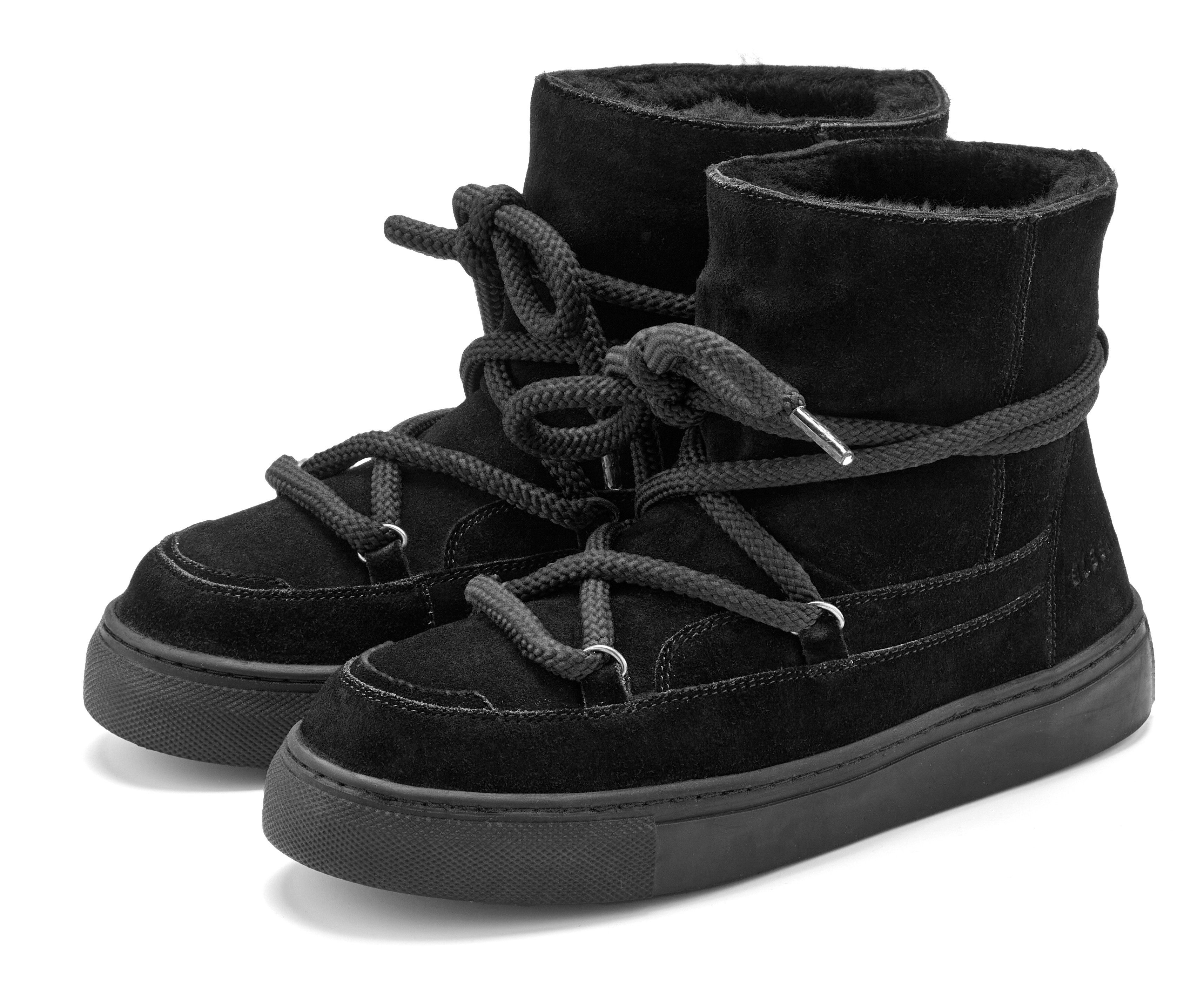 Elbsand Boots, Winterstiefelette, Winterboots, Stiefel, Lederstiefelette Stiefelette Winterstiefel aus Leder mit kuscheligem Lammfell