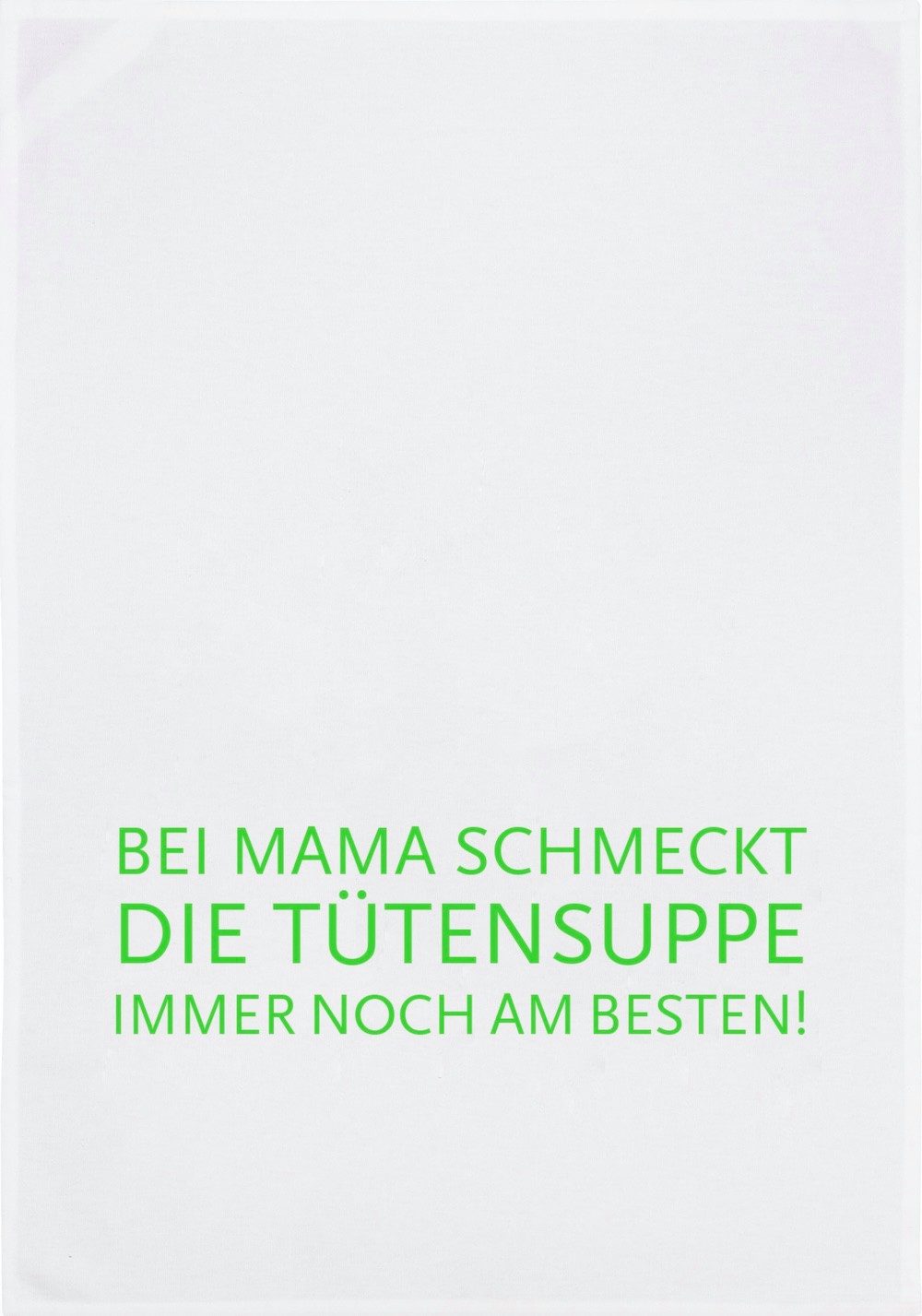 17;30 Hamburg Geschirrtuch Geschirrtuch weiß TÜTENSUPPE grün 70x50cm 100% Baumwolle, aus 100% Baumwolle