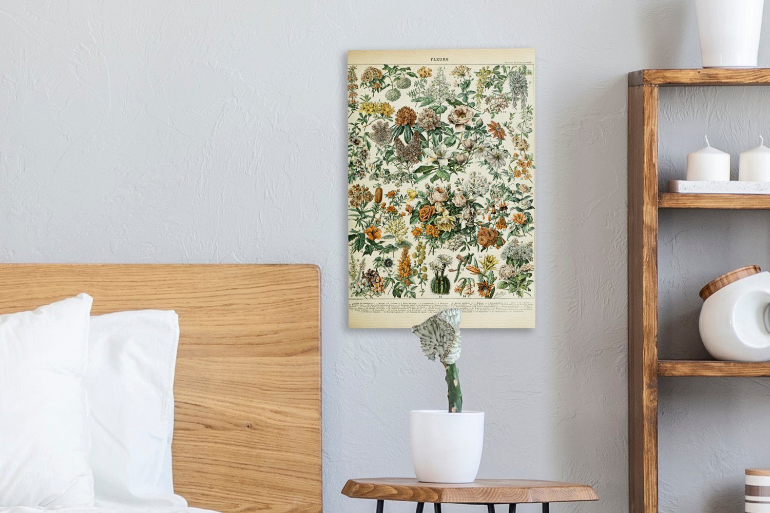 20x30 - Zackenaufhänger, St), Gemälde, Leinwandbild - cm OneMillionCanvasses® Leinwandbild fertig Orange (1 Blumen inkl. bespannt Gelb,