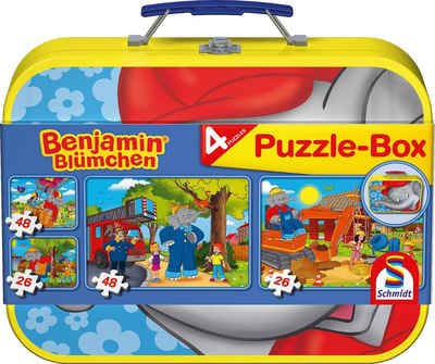 Schmidt Spiele Puzzle »Puzzlebox im Metallkoffer, Benjamin Blümchen®«, 148 Puzzleteile