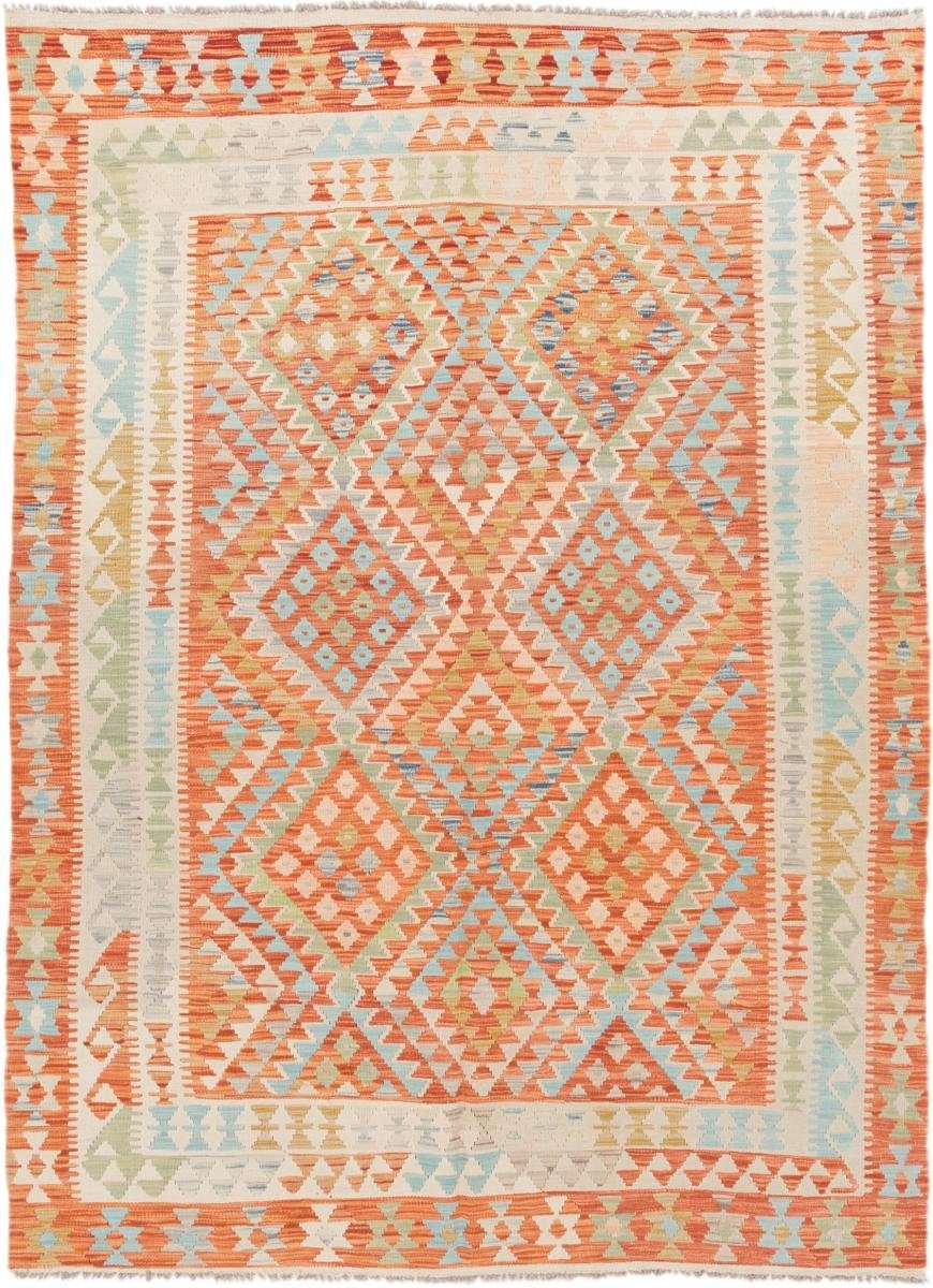 Orientteppich Kelim Afghan 182x253 Handgewebter Orientteppich, Nain Trading, rechteckig, Höhe: 3 mm
