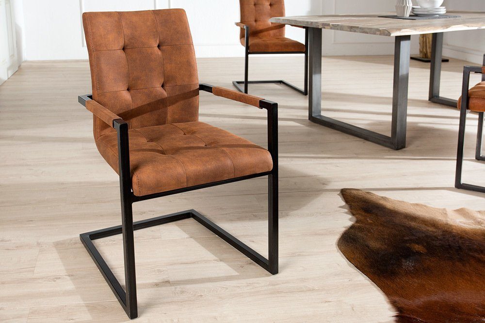 riess-ambiente Freischwinger OXFORD vintage braun / schwarz, Esszimmer · Mi günstig online kaufen