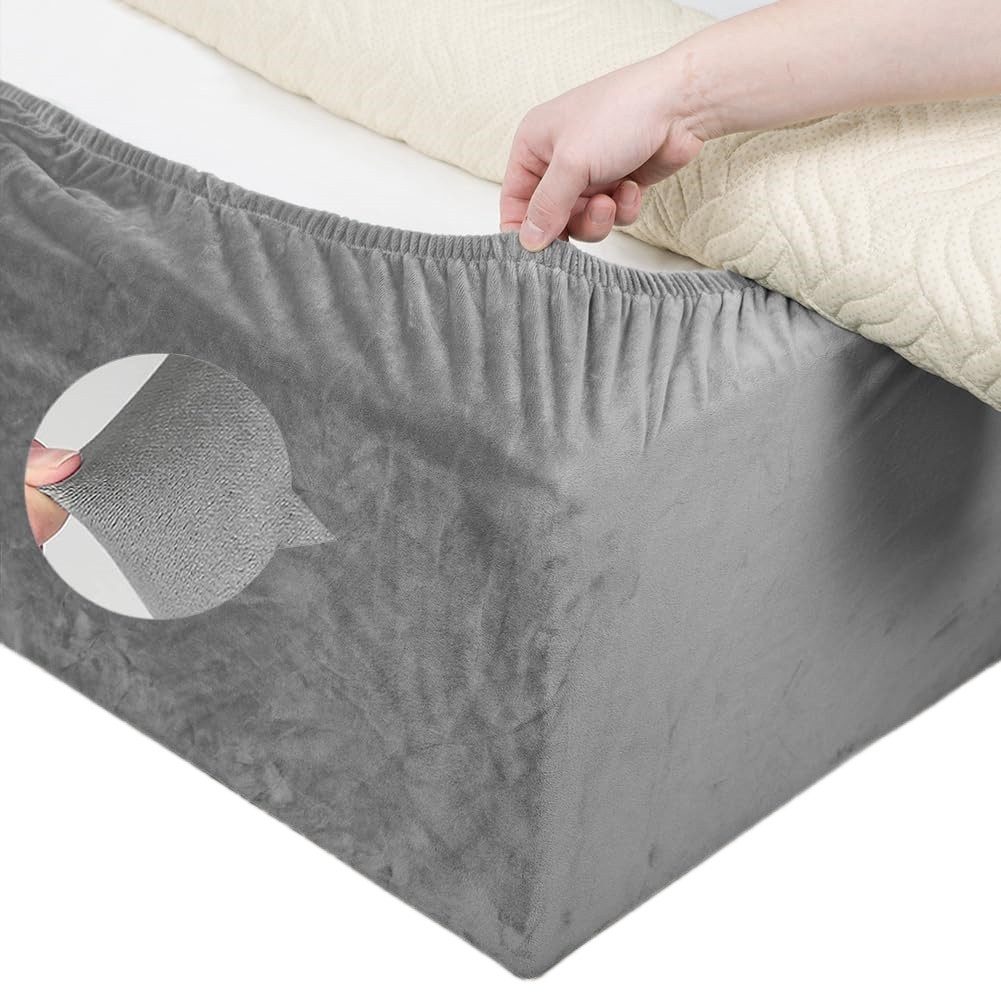 Coonoor Bettwäsche Bettgestell Bettrock,Bettrahmenbezug aus Samt, Volant-Bl günstig online kaufen