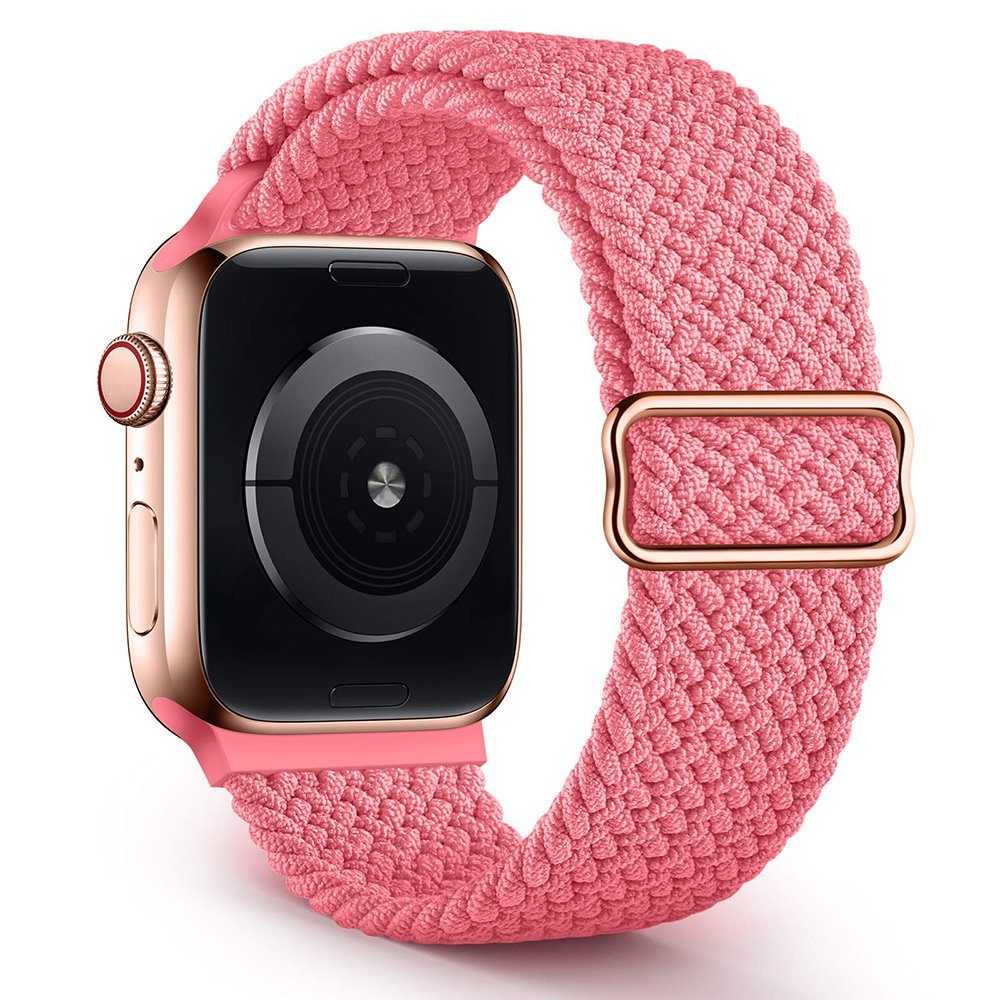 GelldG Uhrenarmband Apple Watch SE Mesh Einstellbar Armbänder, Verschluss Ersatzarmband Rosa