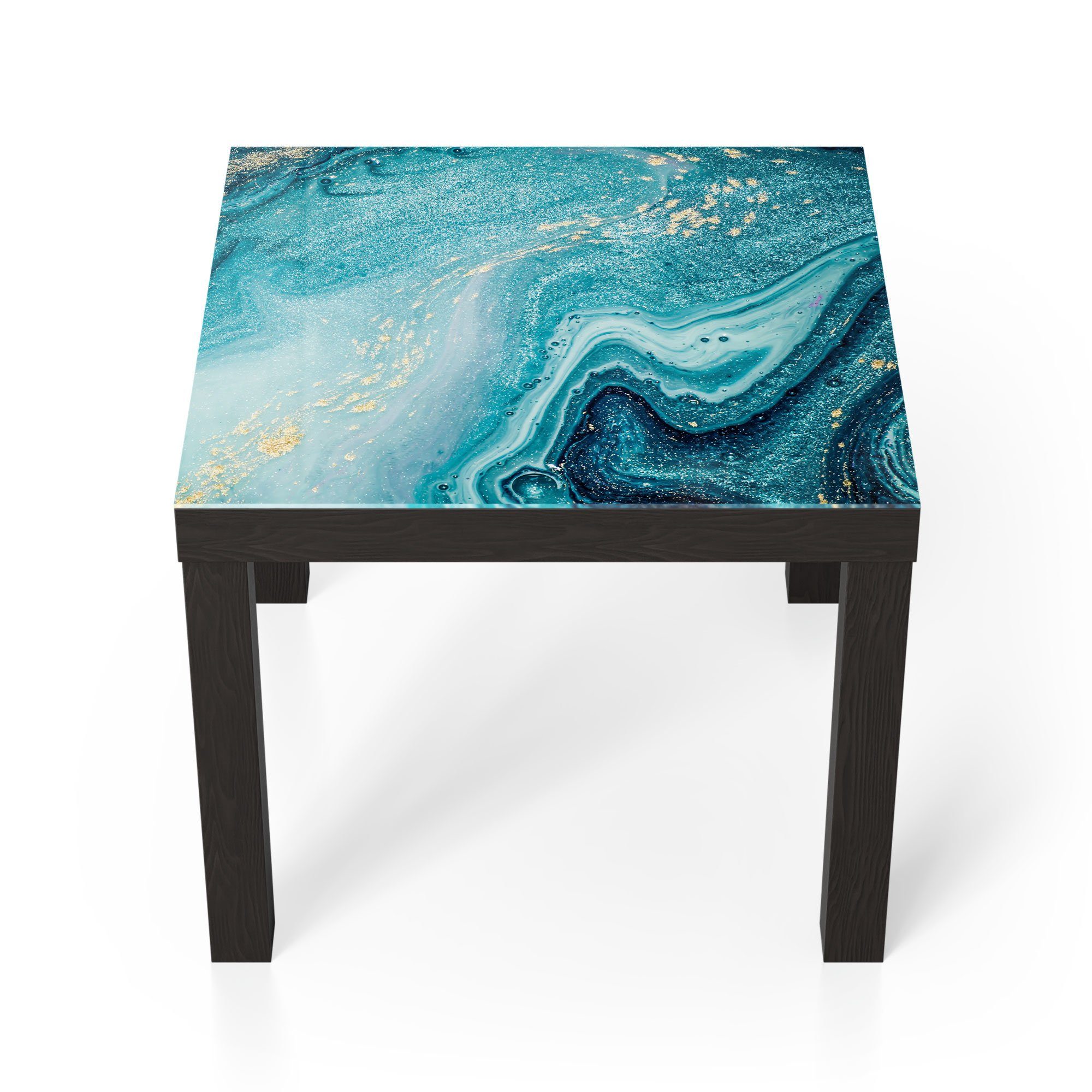 DEQORI Couchtisch 'Meer aus Marmor', Glas Beistelltisch Glastisch modern Schwarz