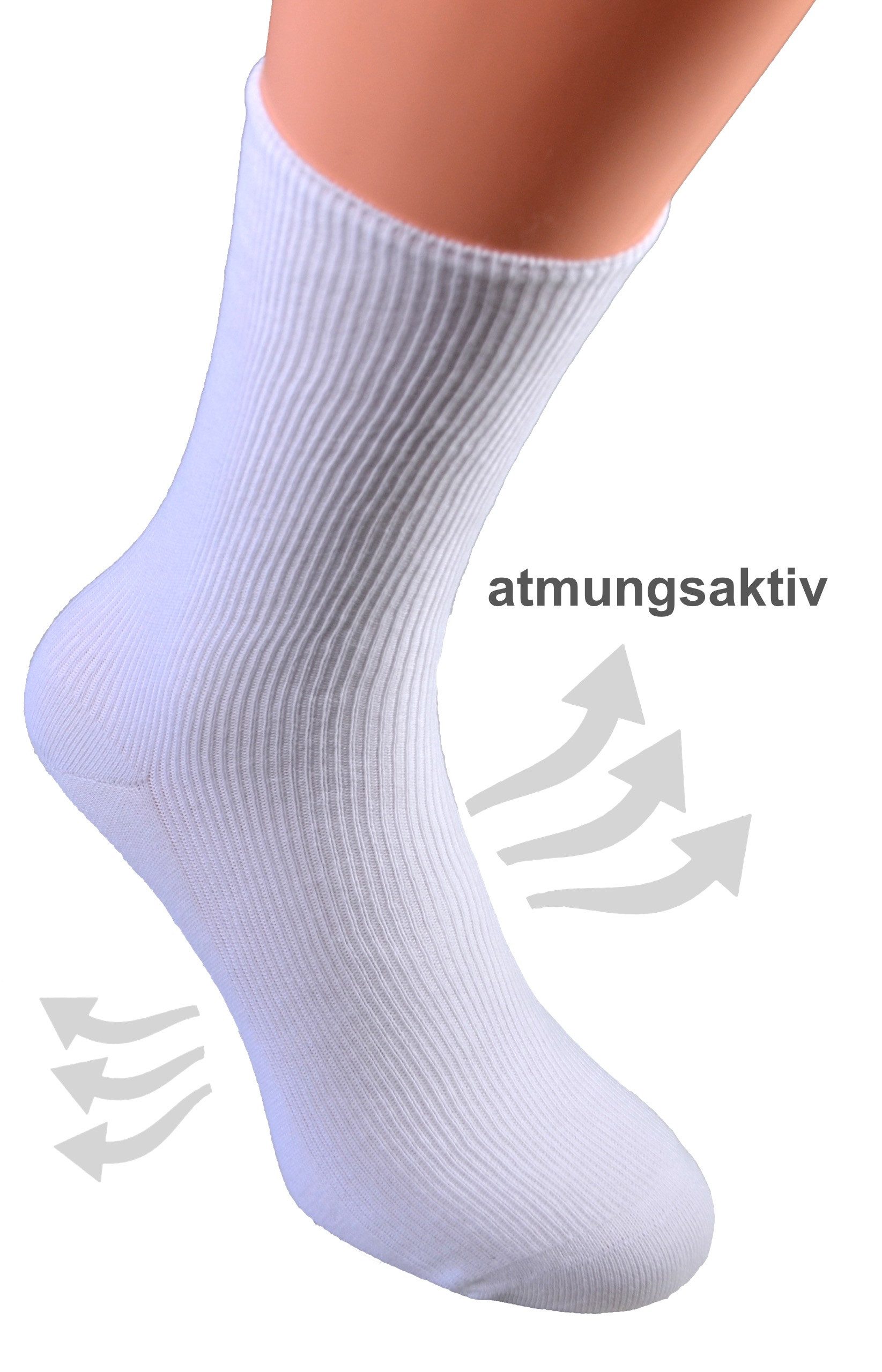 Cocain underwear Gesundheitssocken 10 x Arzt-Socken Krankenschwester weisse Socke kochfest ohne Gummi 100 (10-Paar) kochfest - 100% Baumwolle - für Diabetiker g – Bild 5 von 5
