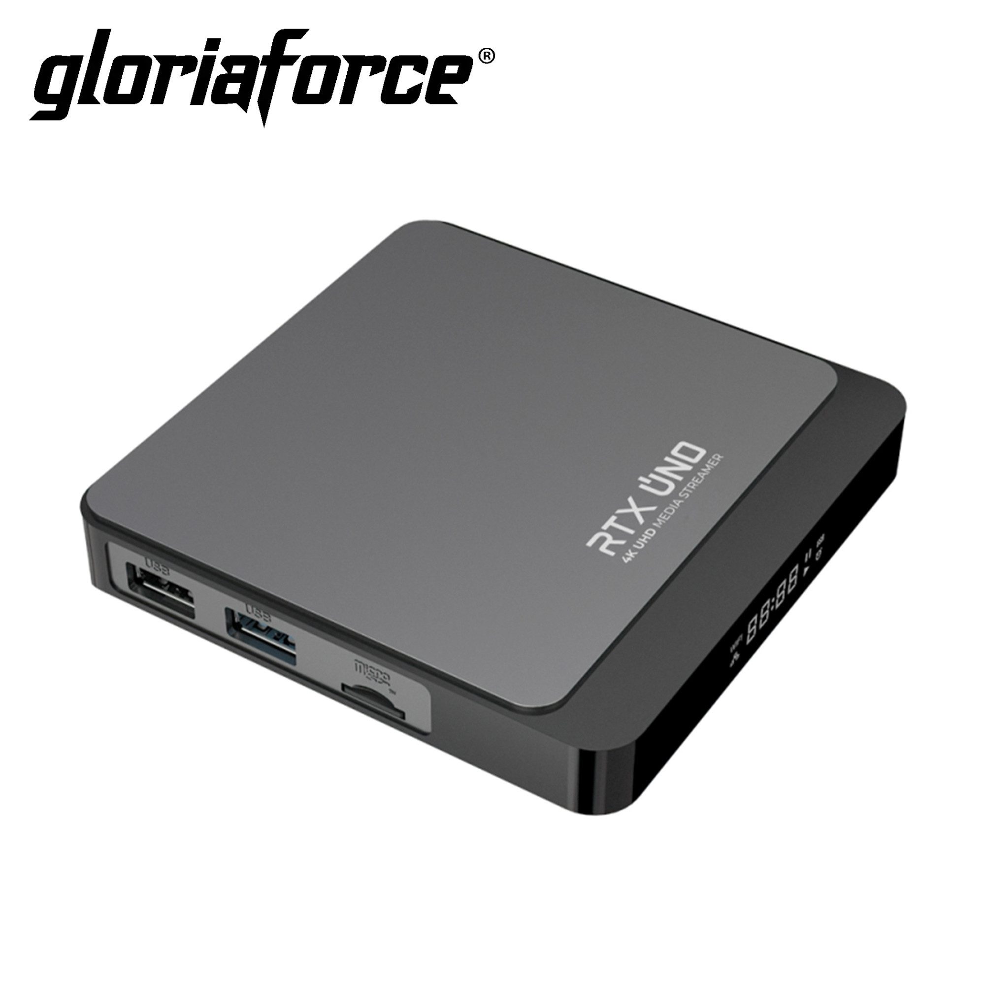 Gloriaforce Streaming-Box RTX Uno 4K Android 11 Box 2GB RAM,16 GB ROM, Fernbedienung, HDMI, Media-Player, Wi-Fi, Display, 4K, HDTV / 4k / UHD
