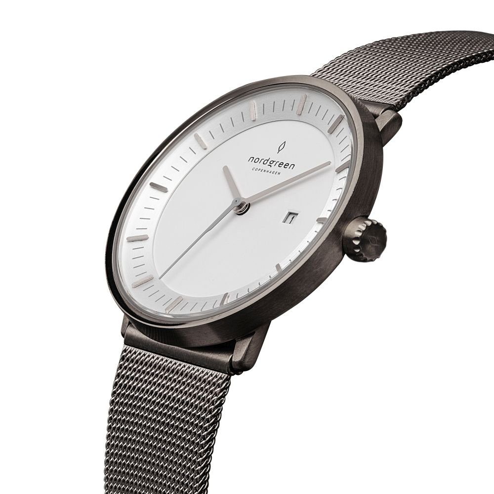 Quarzuhr nordgreen Herren Uhr PH40GMMEGUXX Philosopher Edelstahl Milanaise