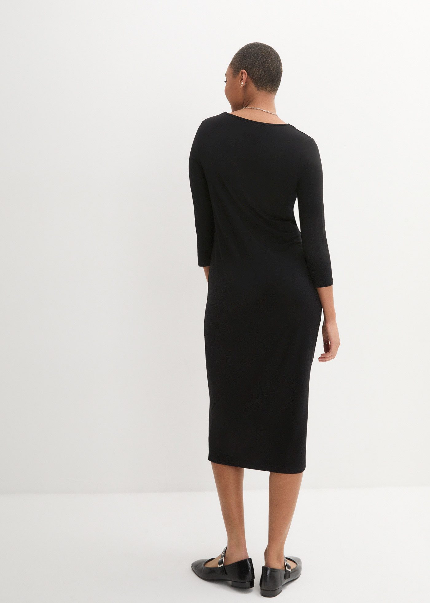 bonprix Shirtkleid (1-tlg) für den Alltag, aus leicht fließendem Material, mit 3/4-Ärmeln