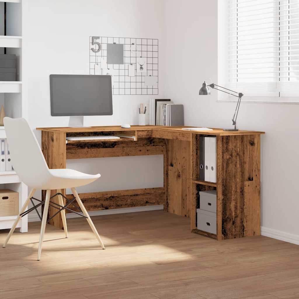 vidaXL Schreibtisch NA Eckschreibtisch Altholz-Optik 120x140x75 cm Spanplatte