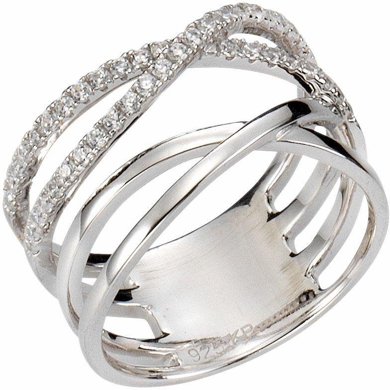 Meteorstarry 4er Ring Set Silber 925 - Cubic Zirkonia Damenringe 16.5-20mm