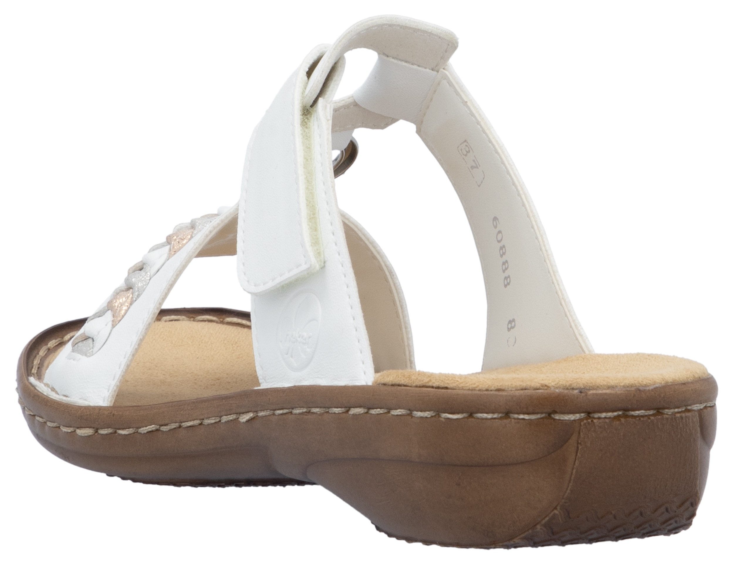 Rieker Pantolette, Keilabsatz, Sommerschuh, Schlappen in sommerlicher Optik