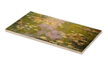 Posterlounge Holzbild Claude Monet, Der Seerosenteich (linke Tafel), Wohnzimmer Malerei