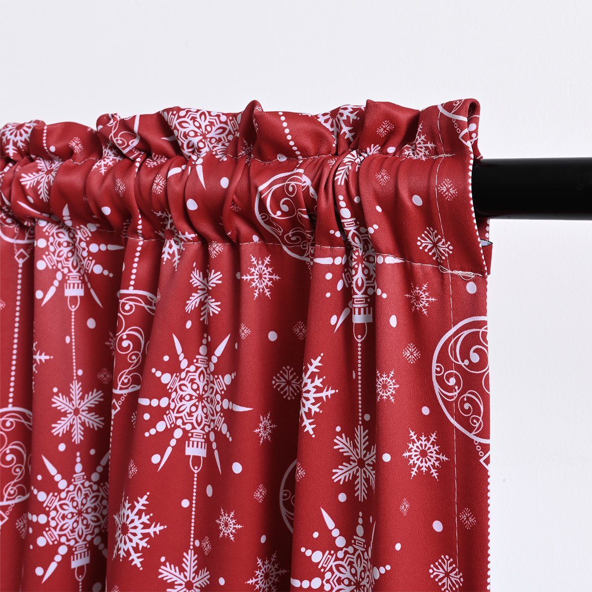 Scheibengardine Weihnachten Vorhänge Blickdicht /Schneeflocke Elch BTTO, (1 St), Druck Schlafzimmer oder2 Tür Wohnzimmer Dekor, für 80W*183H/cm,1 Vorhang, Tafeln