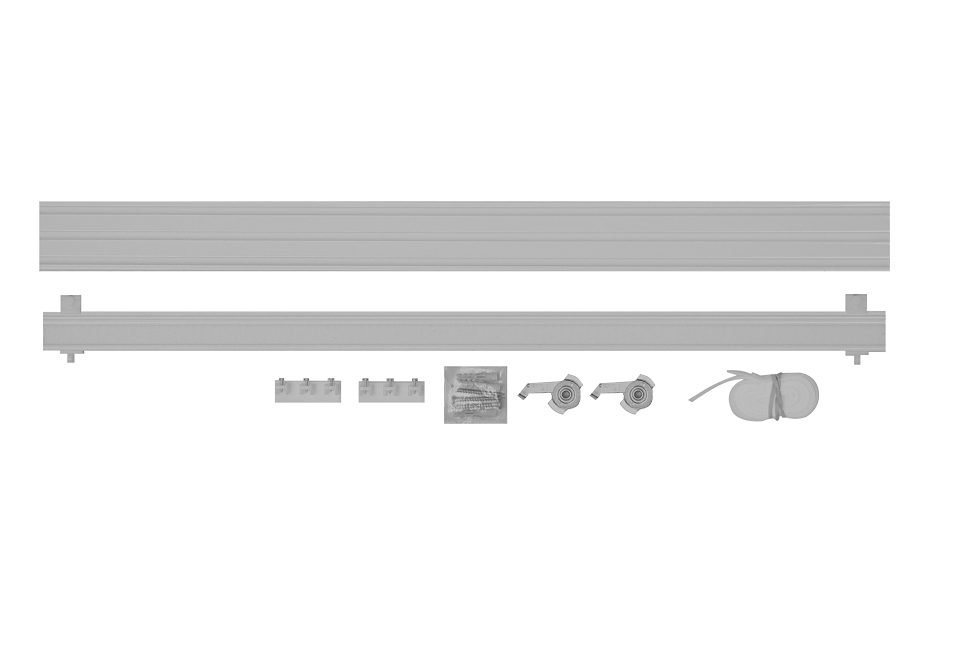 Gardinenschiene, indeko, 3-läufig, Fixmaß, mit Bohren, verschraubt,  Aluminium, Kunststoff, Metall