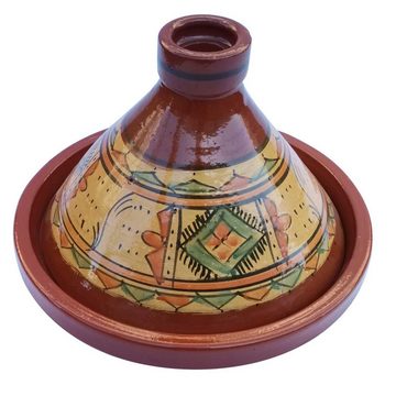 Casa Moro Dampfgartopf Marokkanische Tajine Imlil 34 cm glasiert, handbemalte Tagine, Keramik, Kunsthandwerk aus Marokko