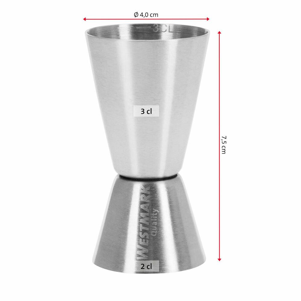WESTMARK Barmaß Jigger für Cocktails, 2 Maßeinheiten: 2/3 cl, Edelstahl