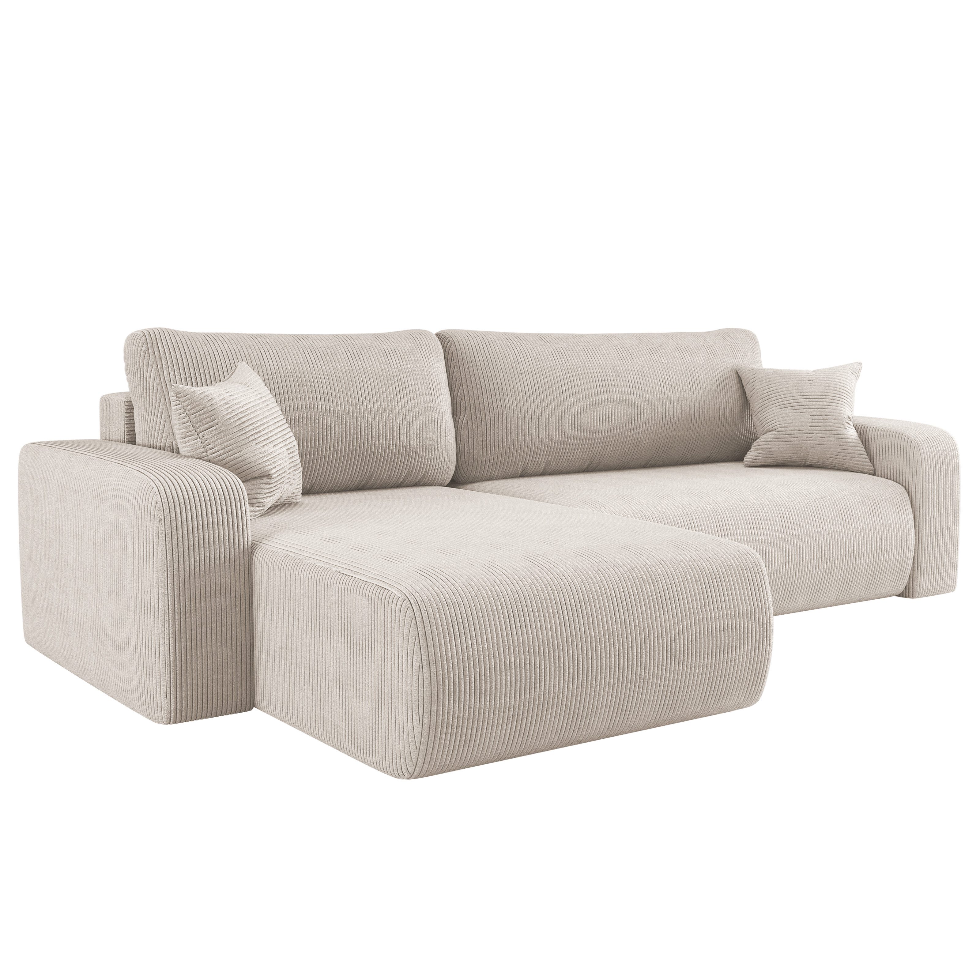 Kaiser Möbel Ecksofa mit schlaffunktion und bettkasten, MILANO XL stoff Poso und Quelle, Schlaffunktion, Bettkasten, viele Farben, bequem, praktisch