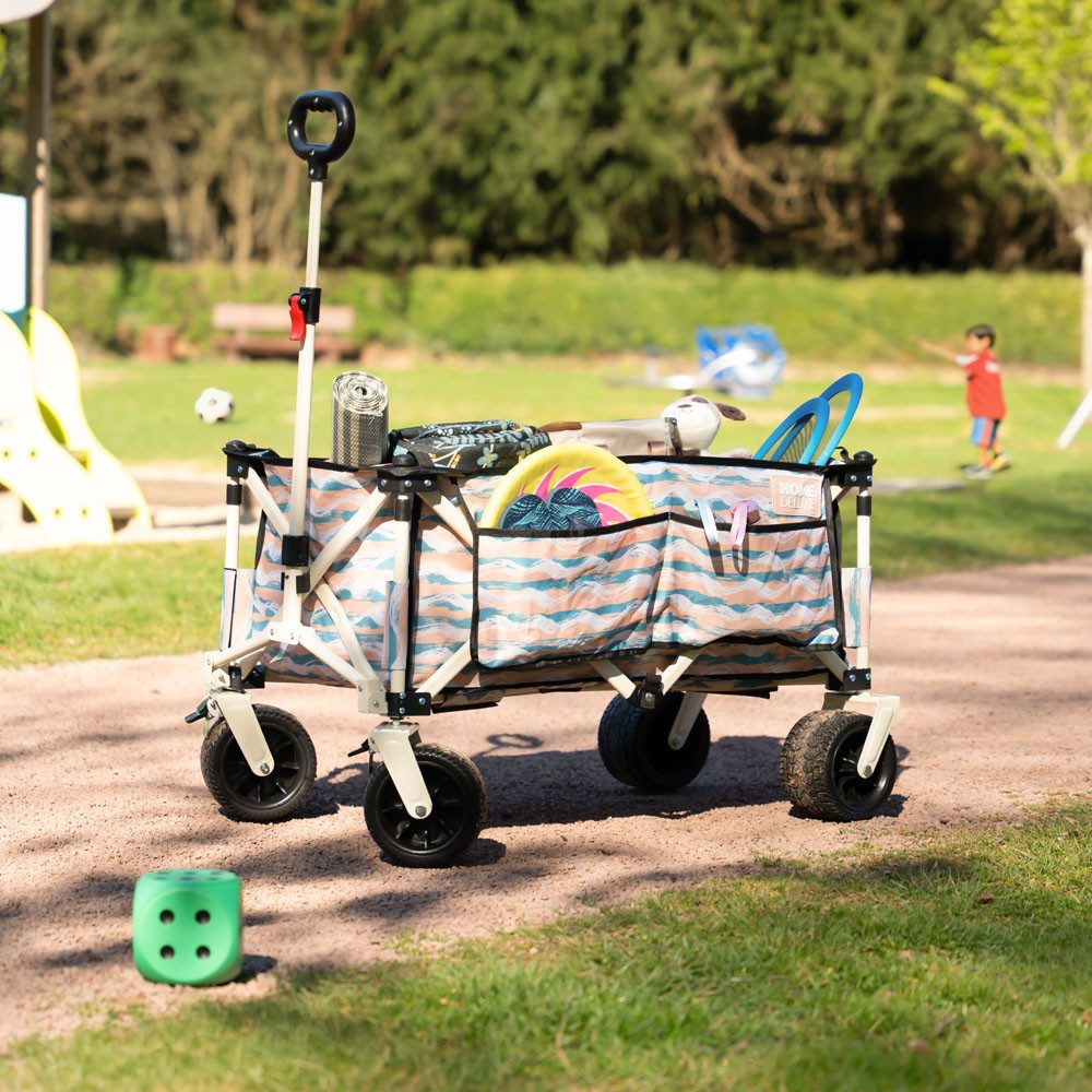 HOME DELUXE Bollerwagen JOLA - 99 x 55 x 57 cm, faltbar & Extra breite PU-Reifen, Kinder Bollerwagen