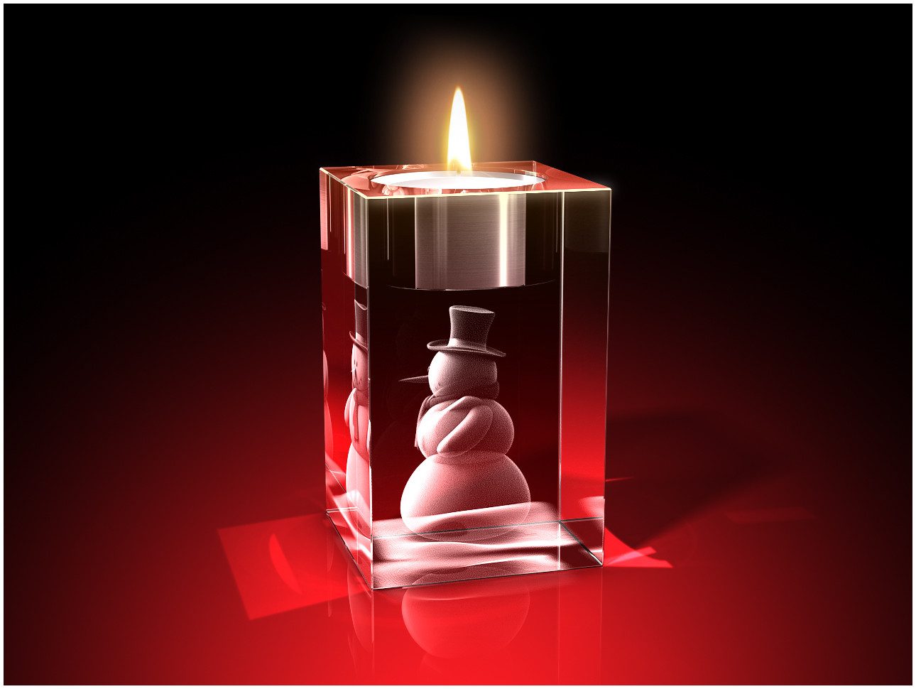 GLASFOTO.COM Teelichthalter Advents-Teelichthalter (einzeln), Weihnachten, Kristallglas, 3D-Motive (1), aus Kristallglas