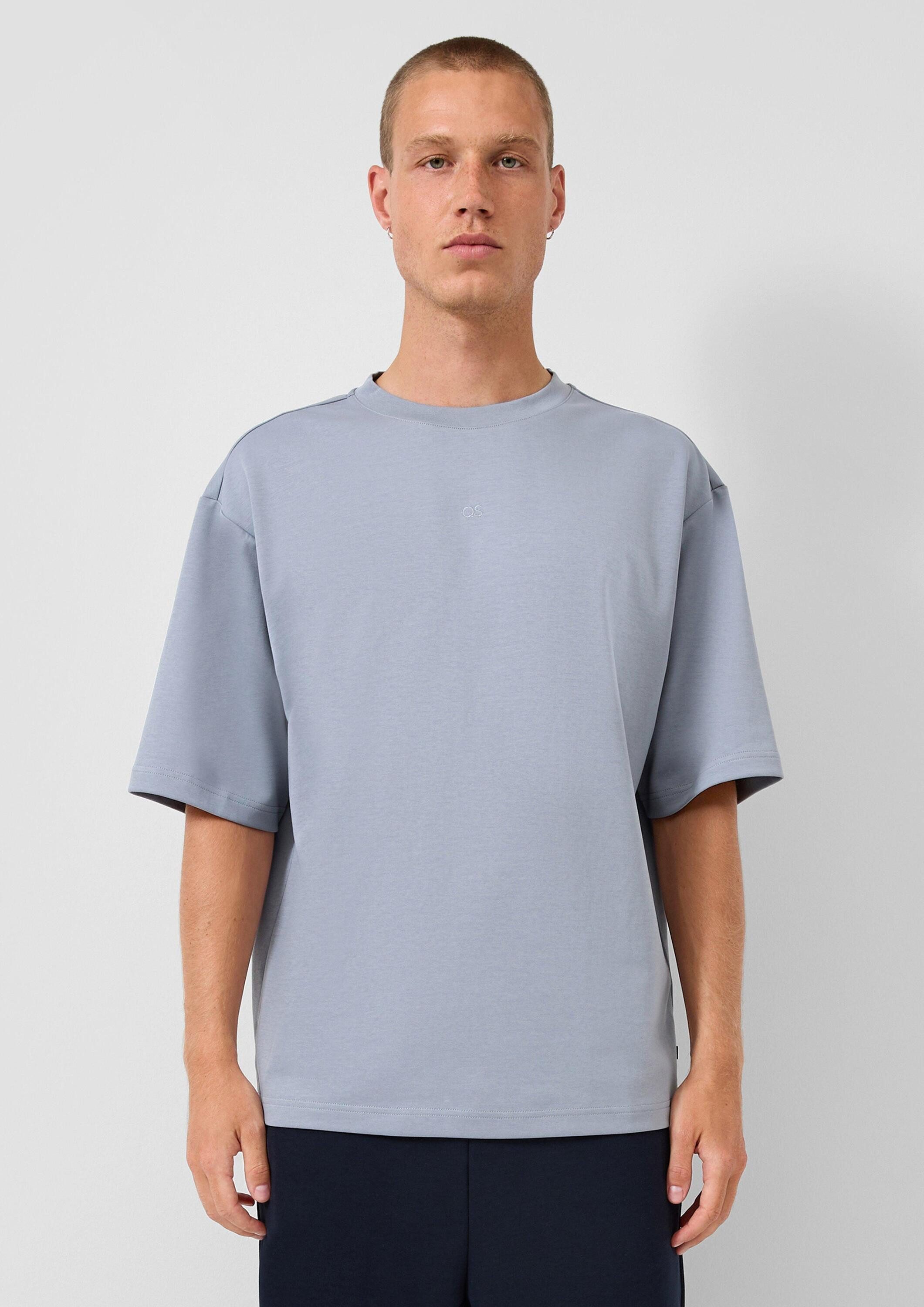 QS Kurzarmshirt T-Shirt Loose Fit T-Shirt mit Logostickerei