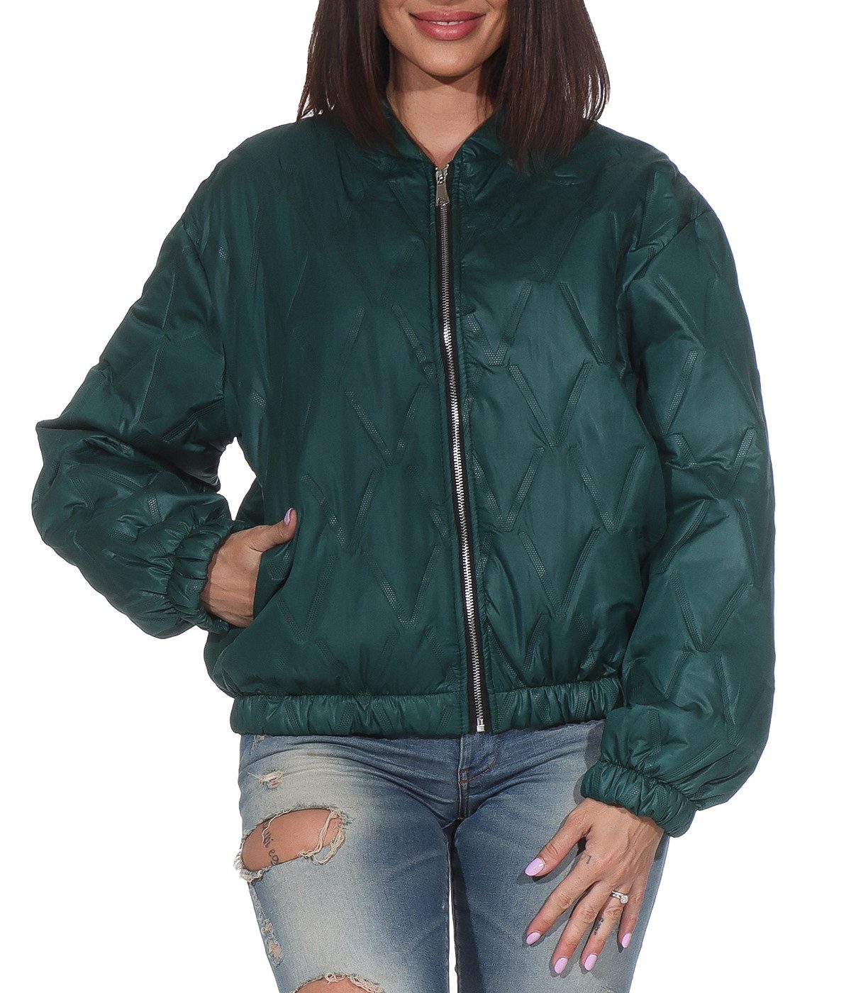simaranda Bomberjacke leichter Blouson Übergangsjacke kurz 5559