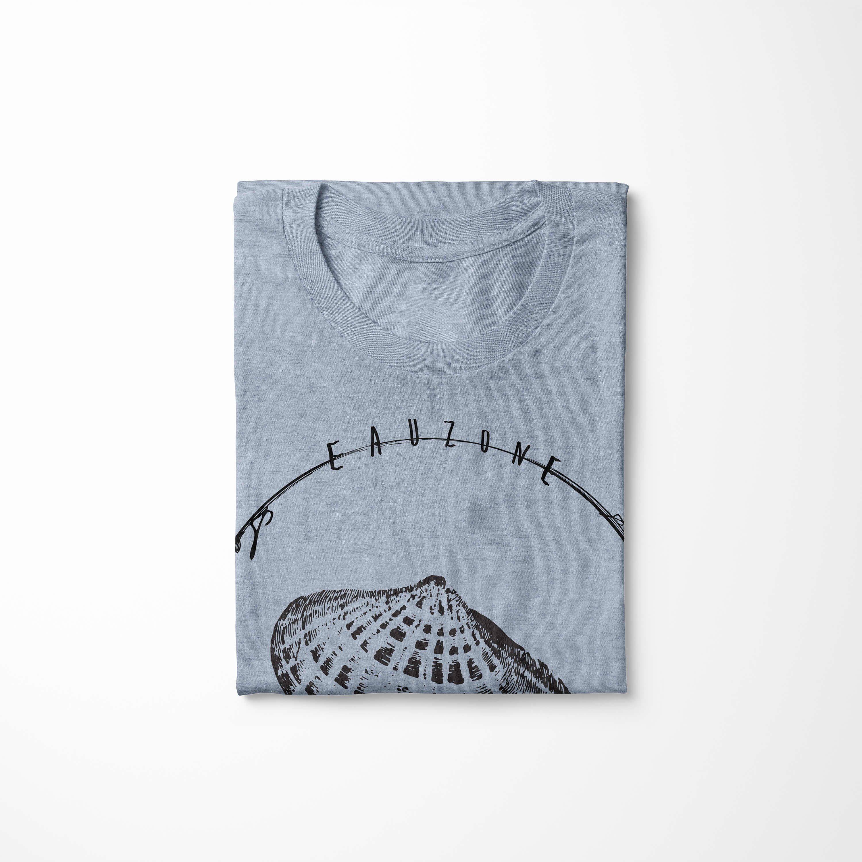Sinus Art T-Shirt / Sea Schnitt Tiefsee Sea feine Struktur Fische Denim 033 - Creatures, T-Shirt sportlicher und Serie: Stonewash