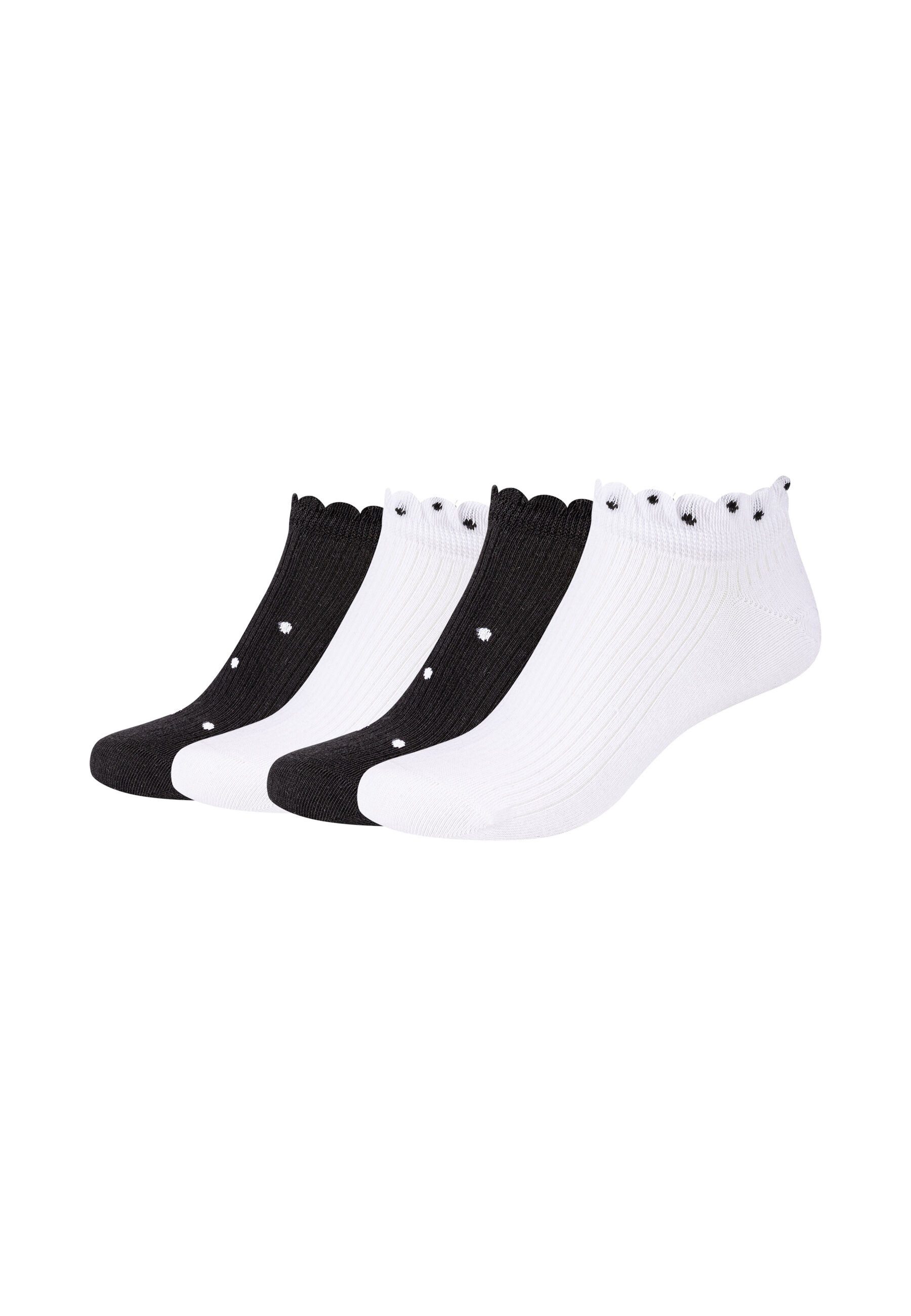 Camano Sneakersocken Sneakersocken ca-soft mini dots 4er Pack 4er Pack Extra weiche Bündchen ohne Druck, Verstärkte Ferse und Spitze