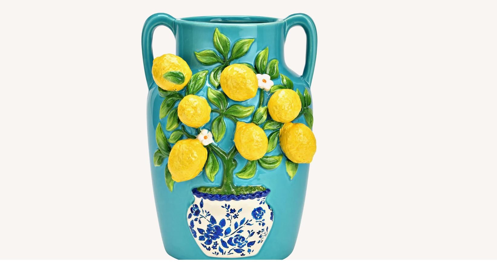 G.Wurm GmbH Dekovase Vase mit 3D Früchten Zitrone 26cm, 3D Zitronen