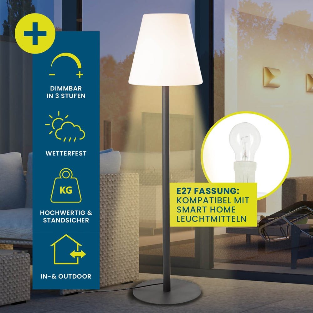 Hoberg Gartenleuchte Outdoor LED-Standleuchte dimmbar - 187 cm, Indoor und günstig online kaufen
