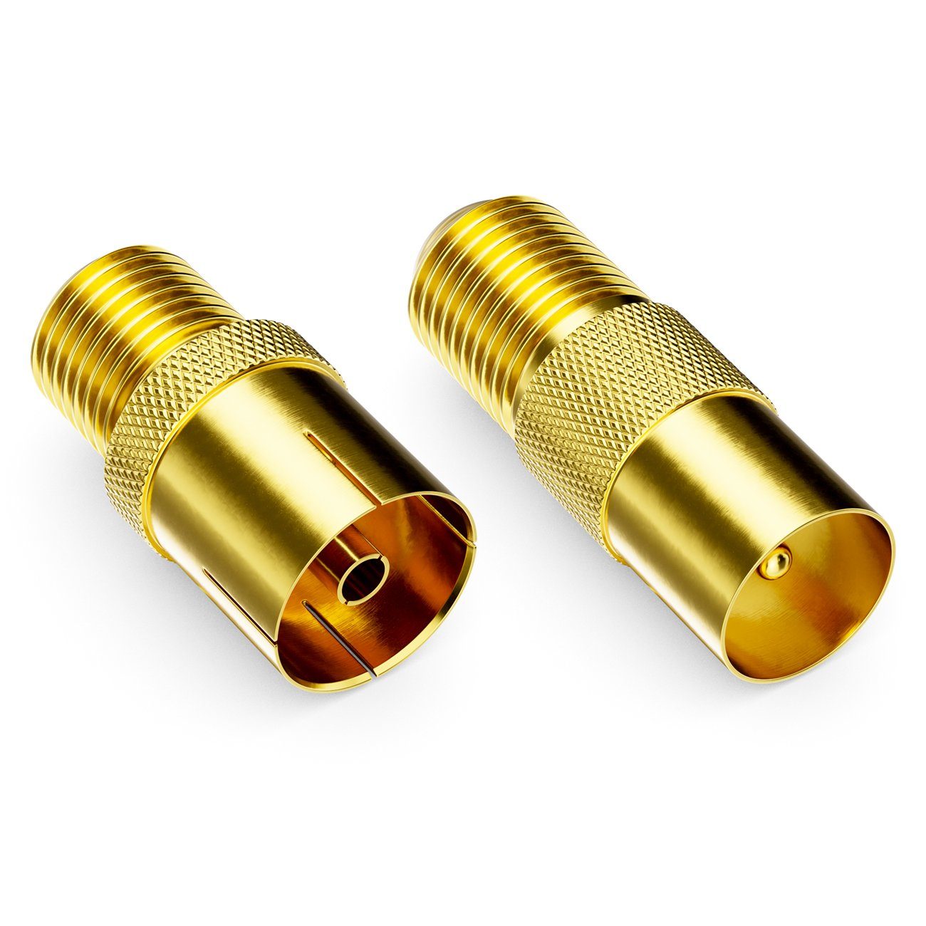 deleyCON SAT Adapter SET F-Stecker auf IEC Stecker und 1x IEC SAT-Kabel