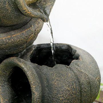 Outsunny Gartenbrunnen verstellbare Pumpe, 32 cm Breite, Wasserbecken BxT: 36.5x32 cm, (Set, 1 tlg., Springbrunnen), wetterbeständig