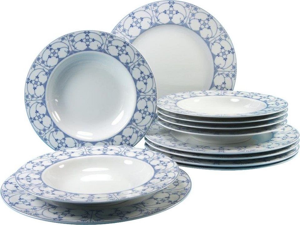 CreaTable Tafelservice Borkum Indisch Blau (12 tlg