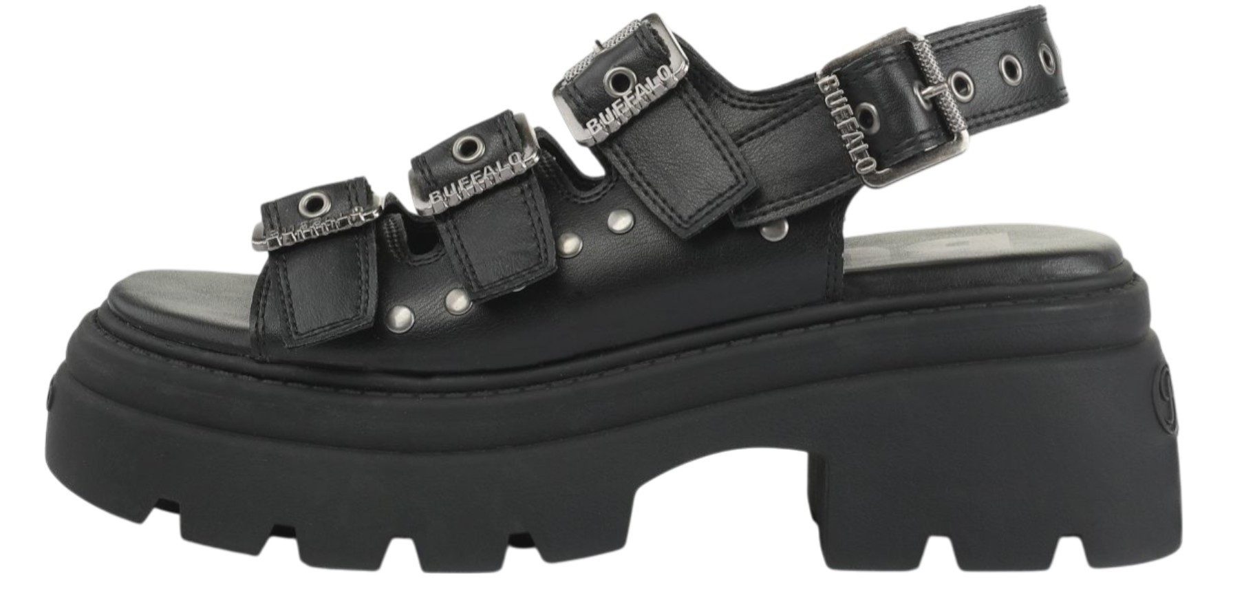 Buffalo 1602359 Vega Athena Buckle Black Sandale