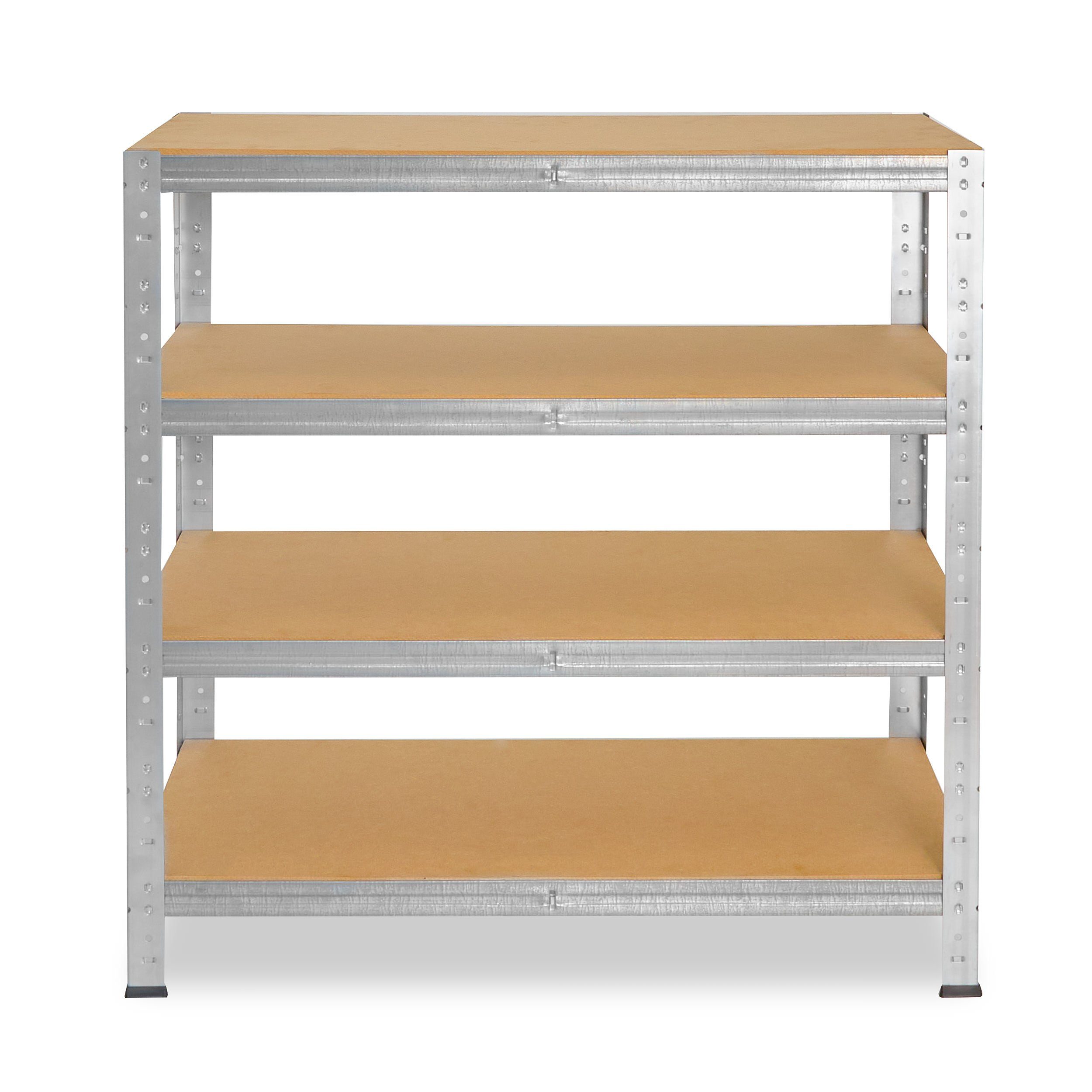 Steckregal Werkstattregal verzinkt, als Garagenregal, Schwerlastregal Metallregal mit Metall shelfplaza 115x70x30cm 4 Tragkraft Kellerregal, 175kg HOME, Böden, Lagerregal, mit oder